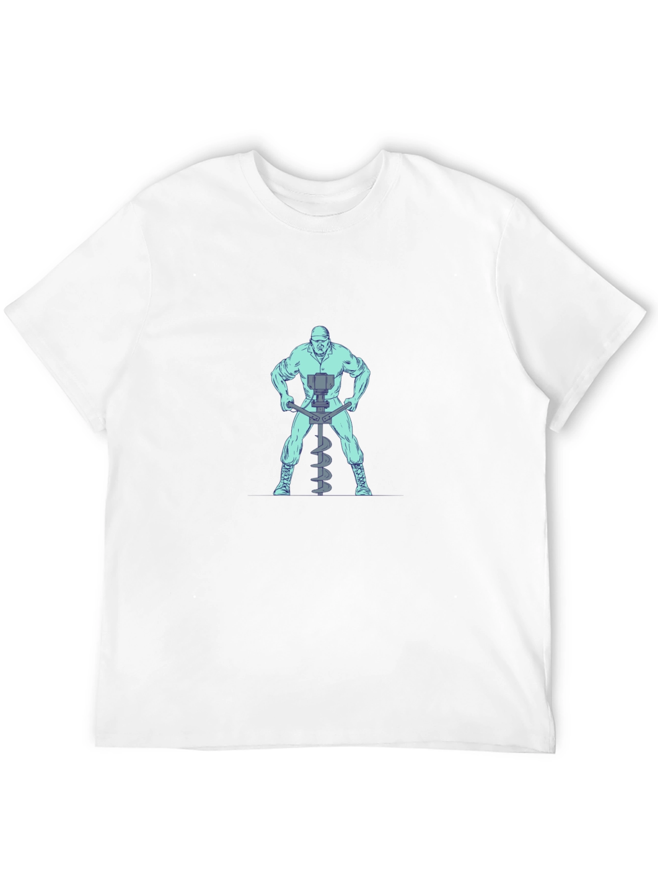 Man With Auger T-Shirt - Black