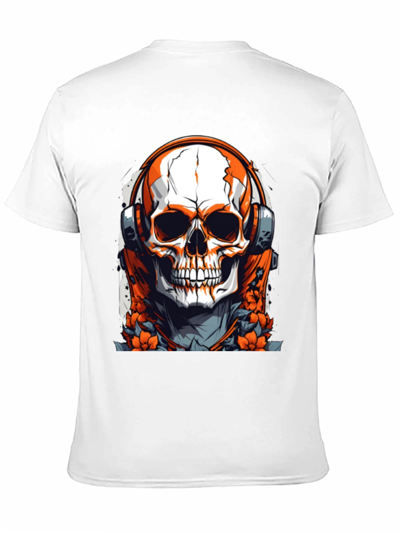 Skull & Headphones Graphic Black T-Shirt