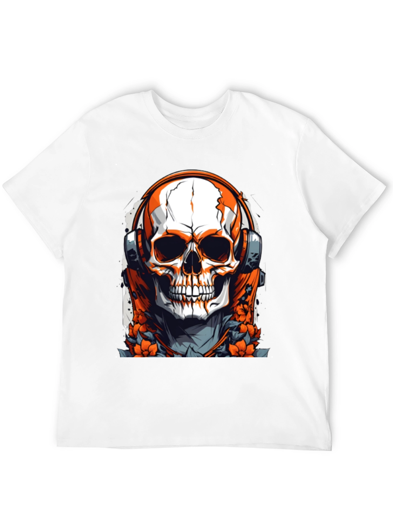 Skull & Headphones Graphic Black T-Shirt