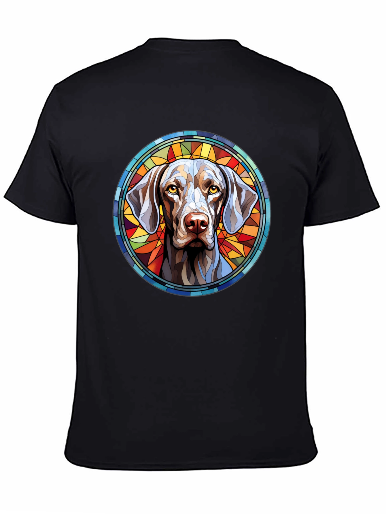 Dog Portrait Stained Glass Style Graphic Tee