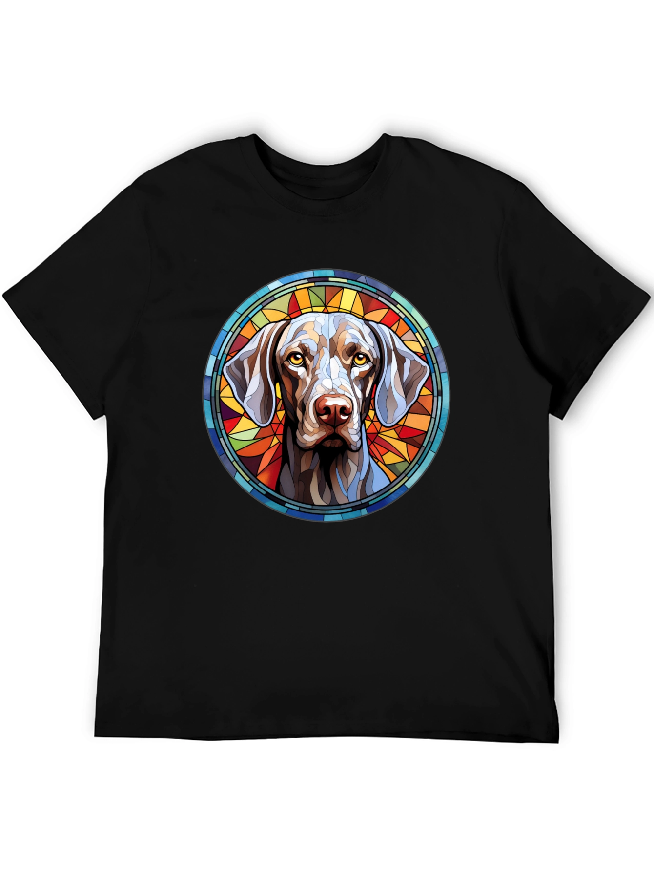 Dog Portrait Stained Glass Style Graphic Tee