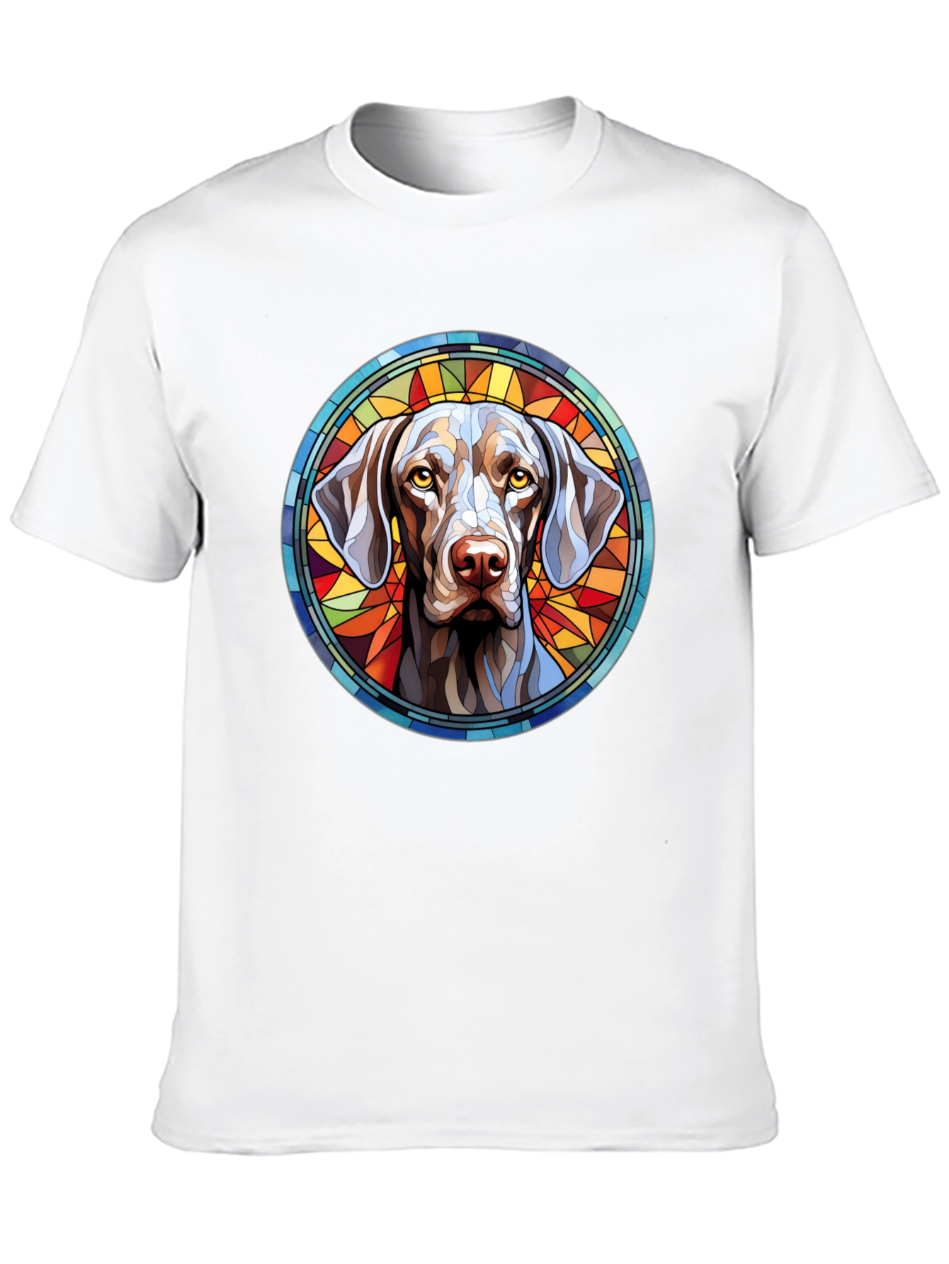 Dog Portrait Stained Glass Style Graphic Tee