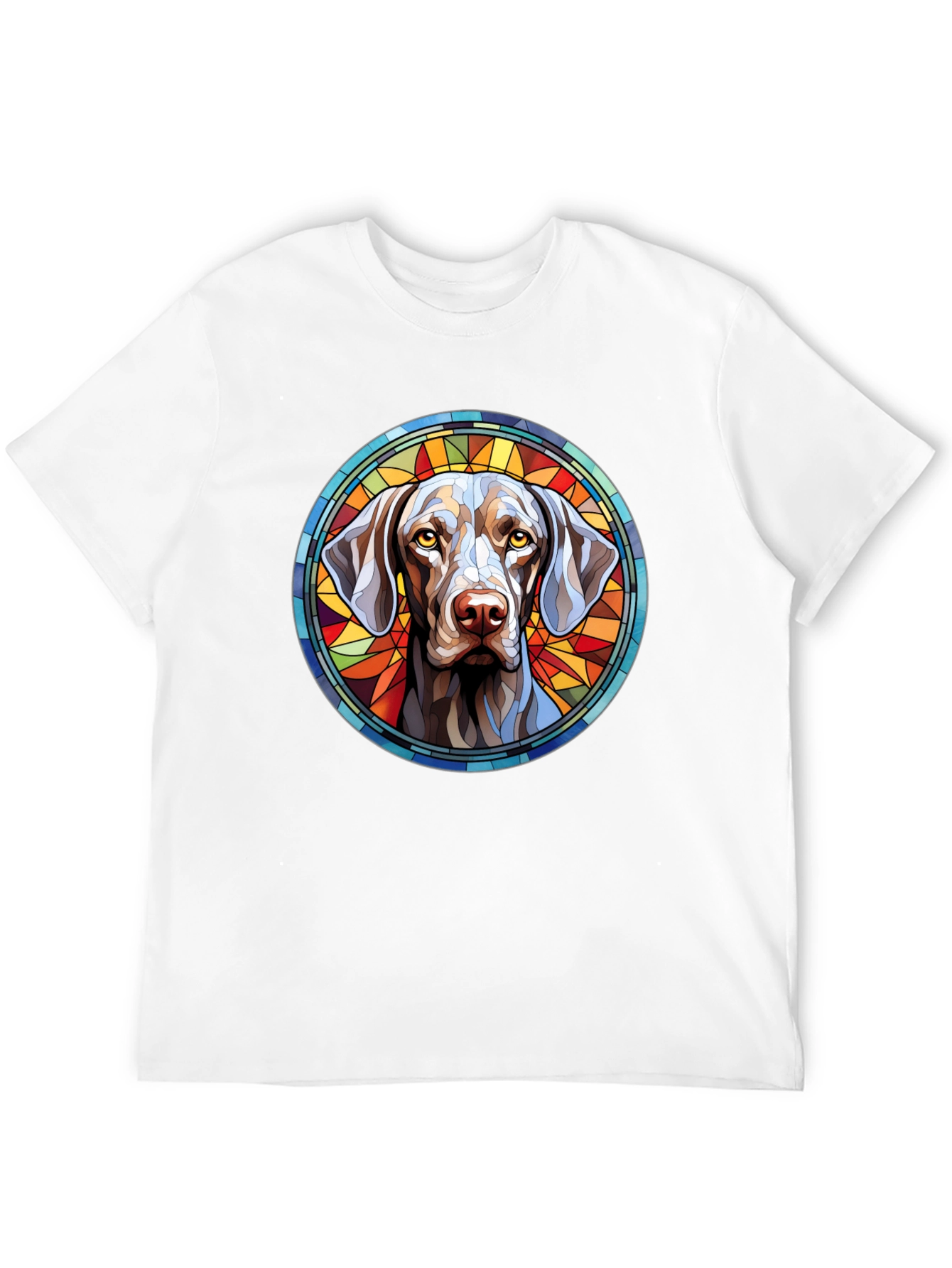 Dog Portrait Stained Glass Style Graphic Tee