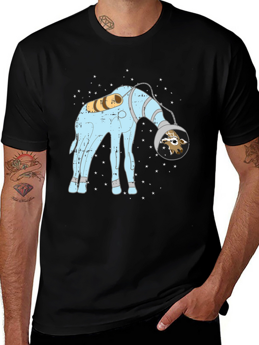 Giraffe Astronaut Graphic Tee - Cosmic Style