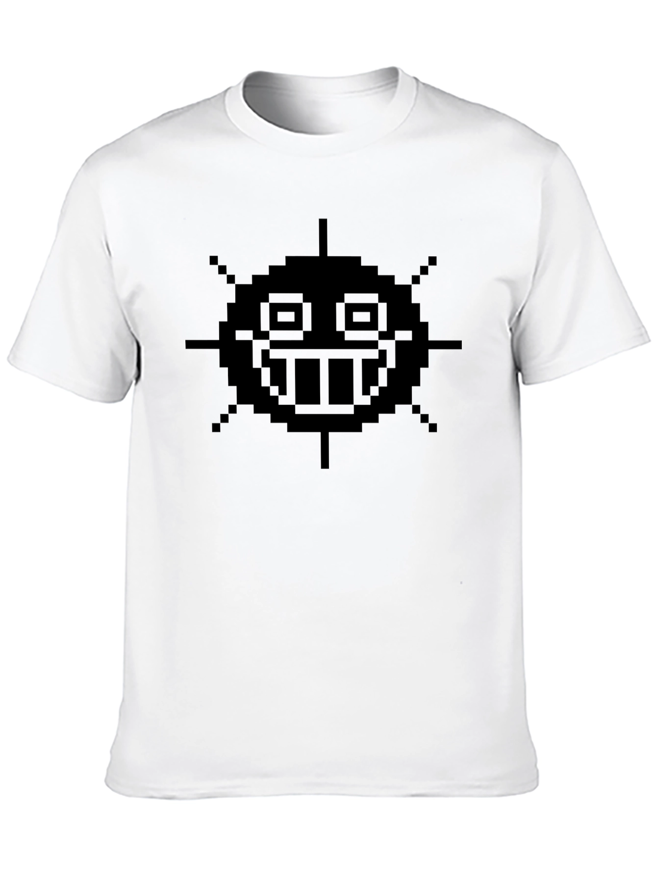Pixel Art Sun Graphic Black T-Shirt