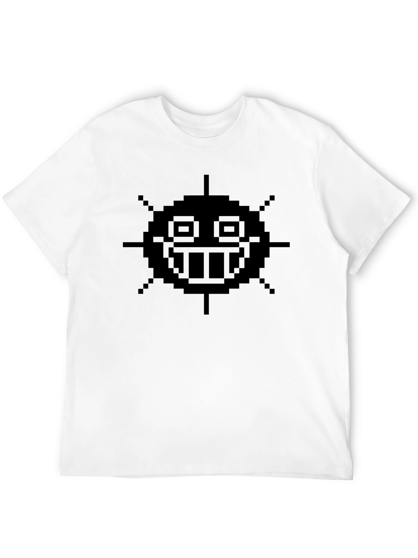Pixel Art Sun Graphic Black T-Shirt