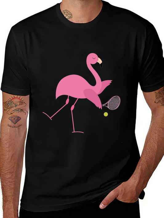 Flamingo Tennis T-Shirt: Quirky Design Premium Comfort