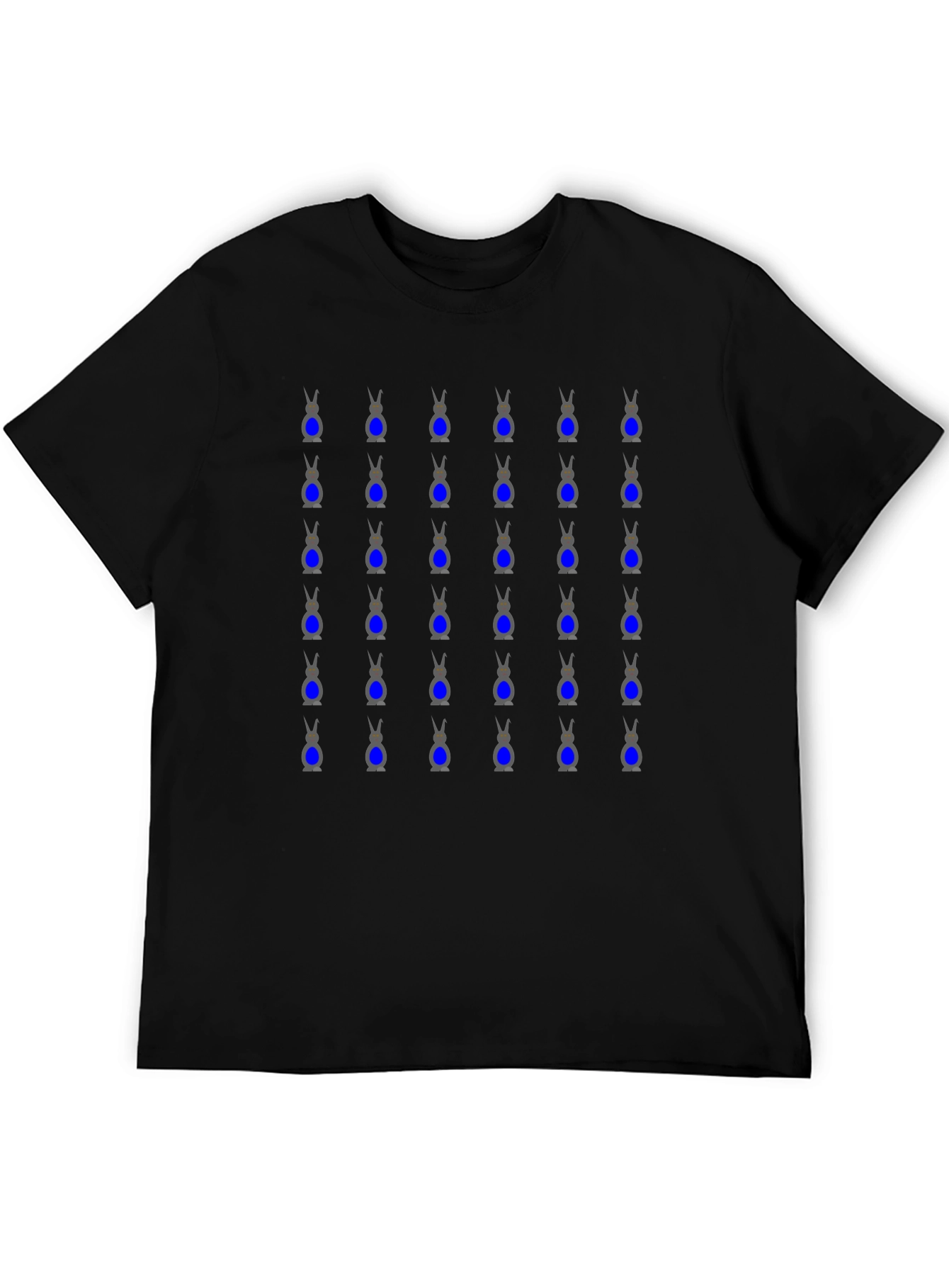 Geometric Alien T-Shirt - Black Cotton Crew Neck
