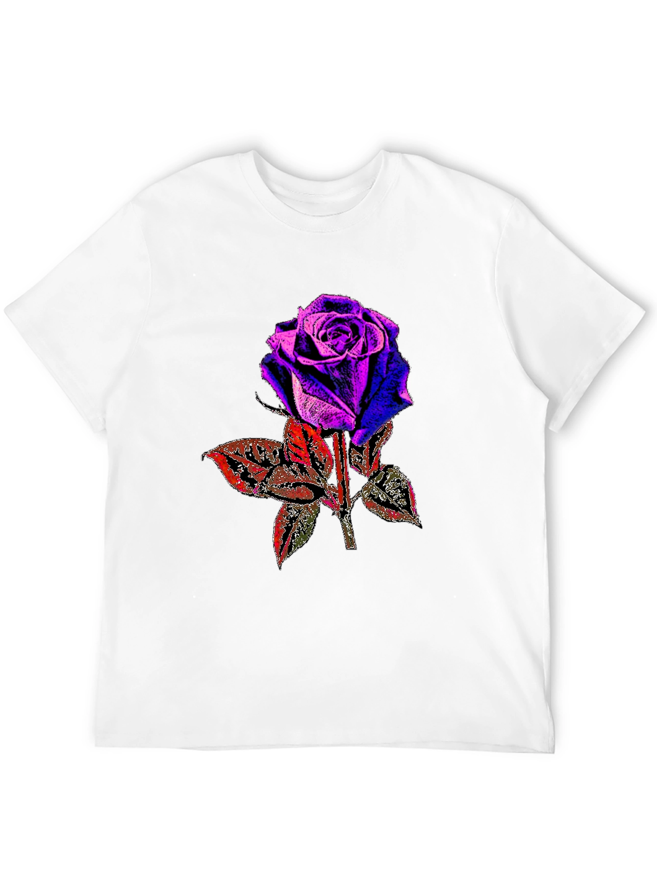 Rose Graphic Print Black T-Shirt