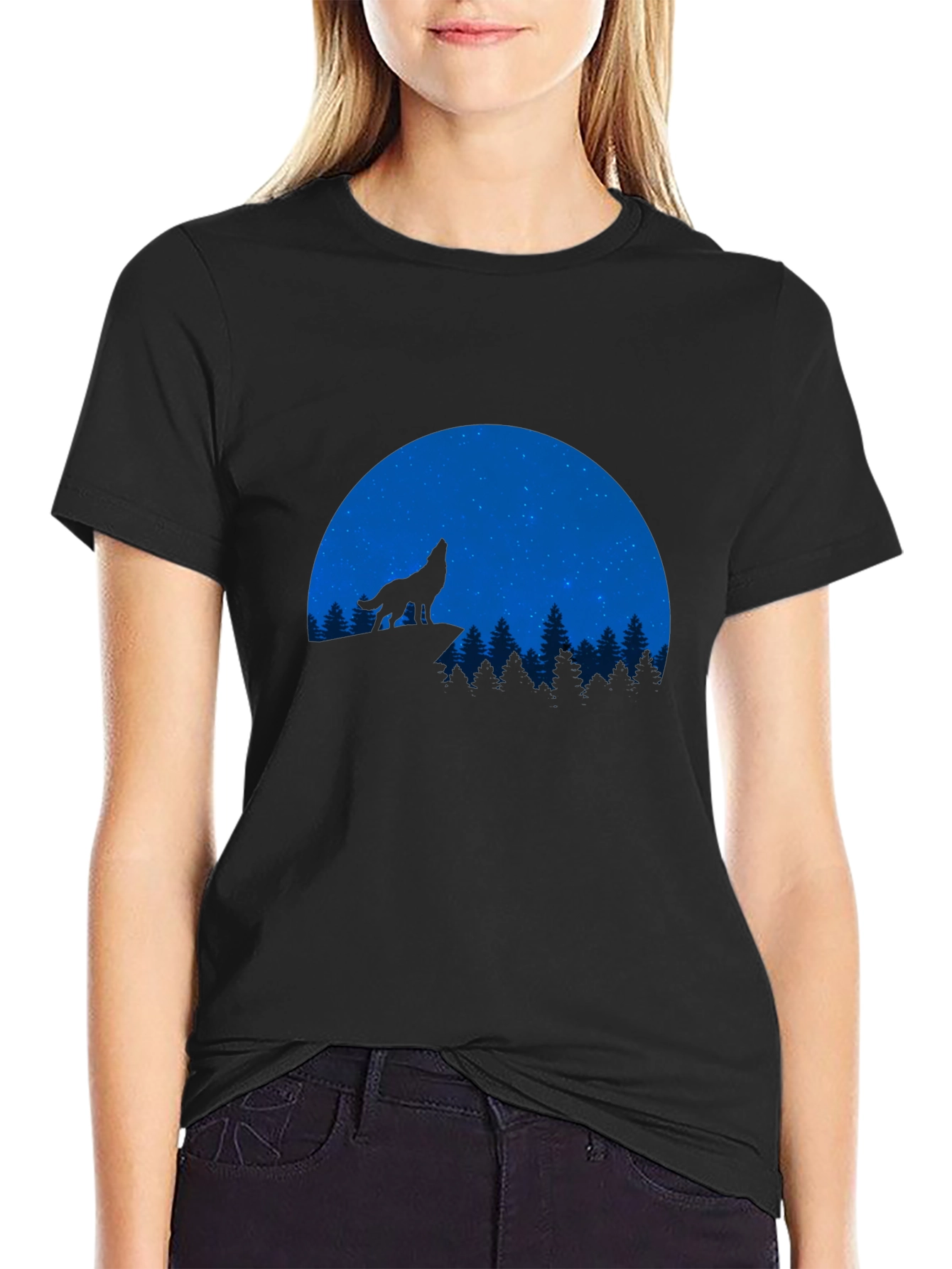 Wolf Howling at the Moon T-Shirt