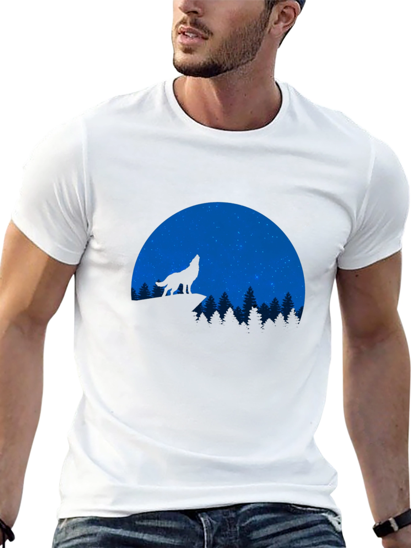 Wolf Howling at the Moon T-Shirt