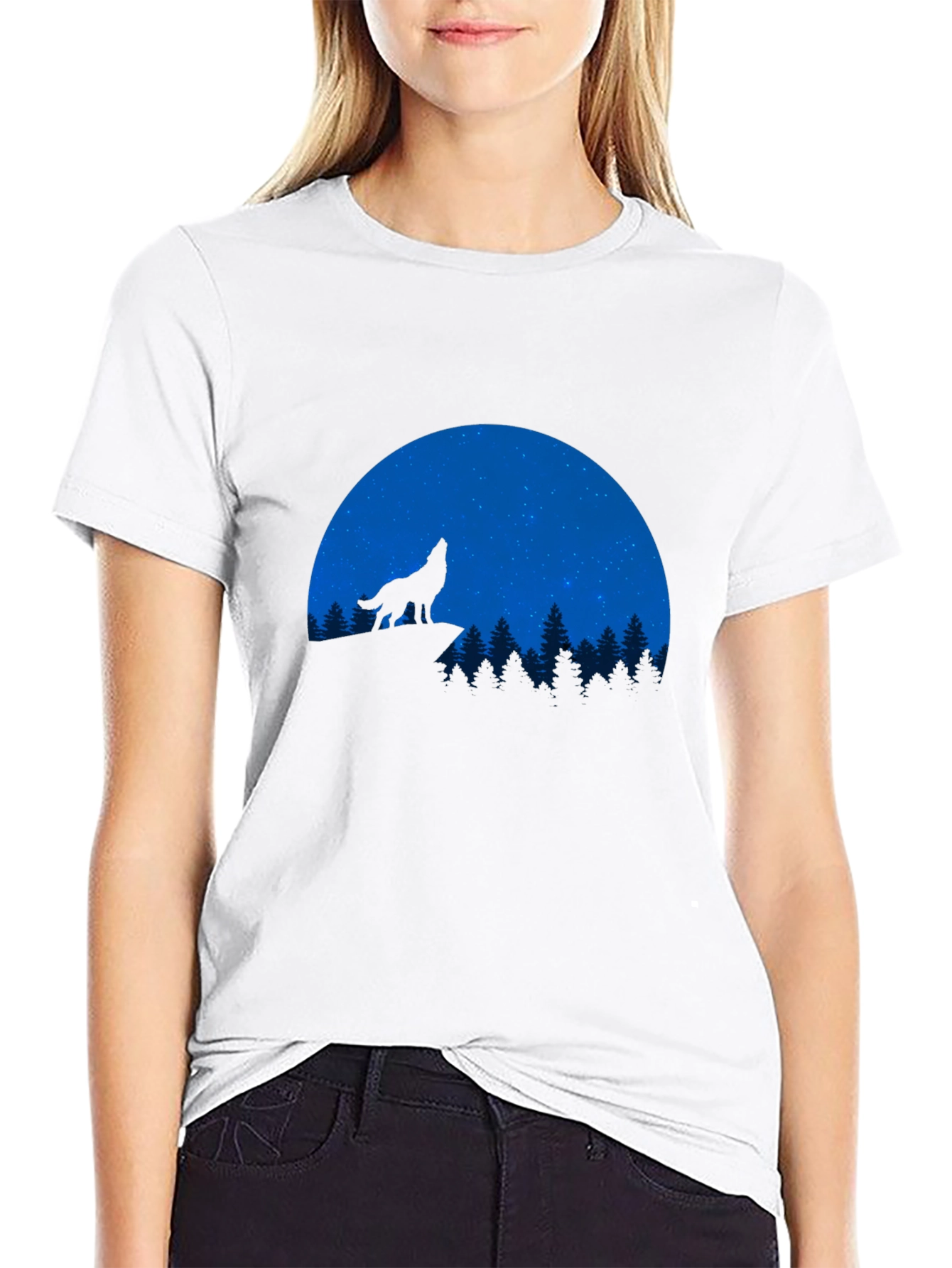Wolf Howling at the Moon T-Shirt