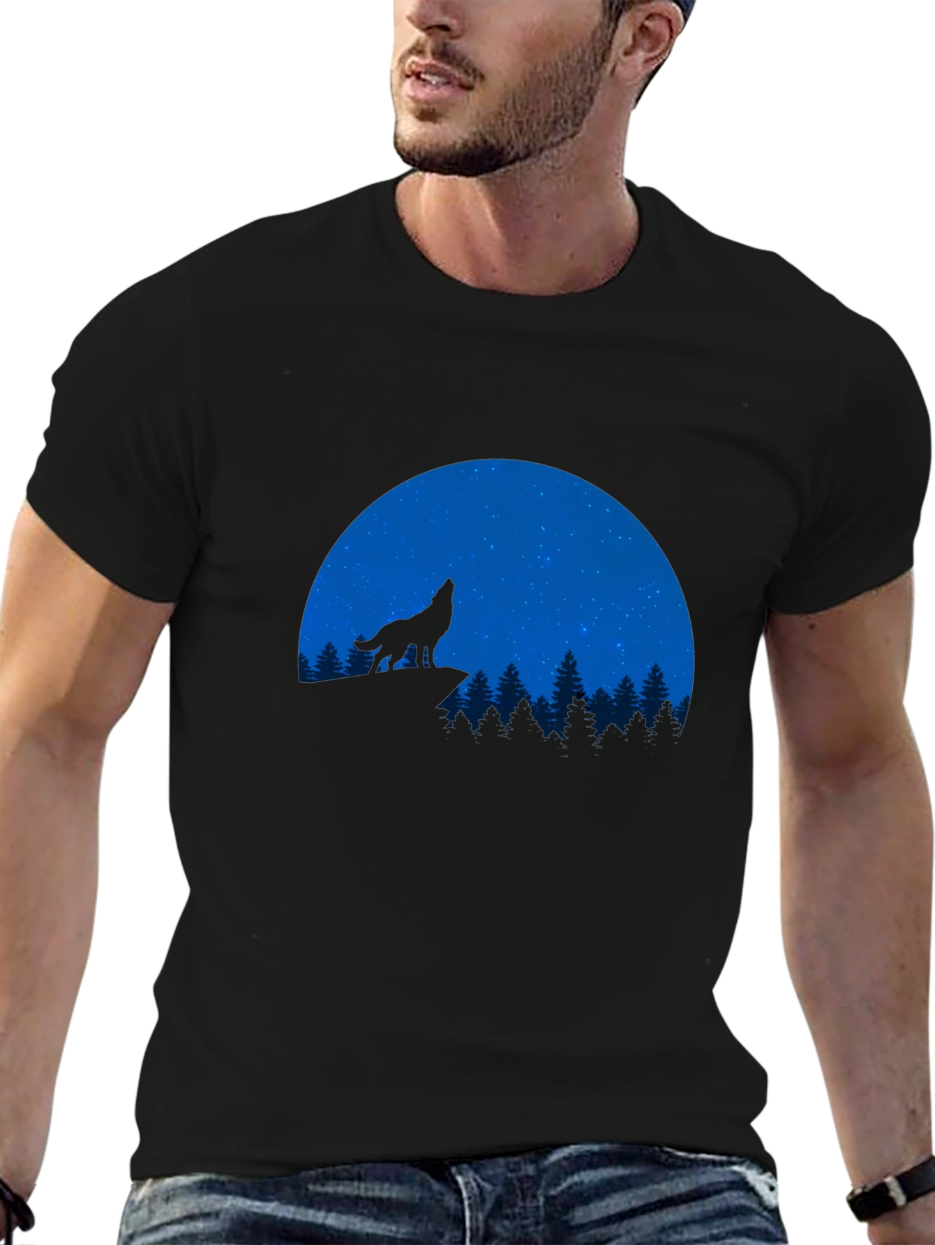 Wolf Howling at the Moon T-Shirt
