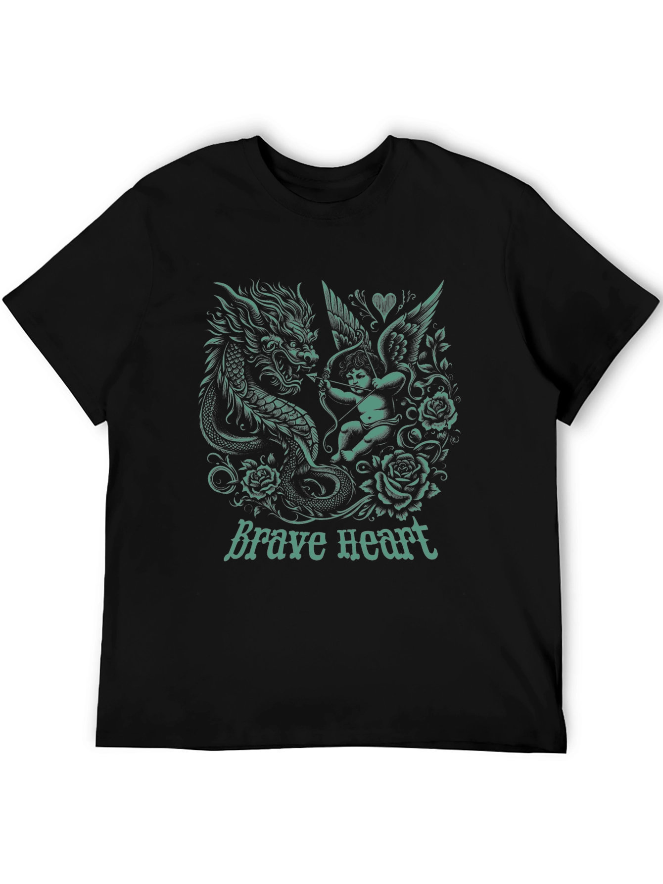 Dragon & Cupid Graphic T-Shirt - Brave Heart