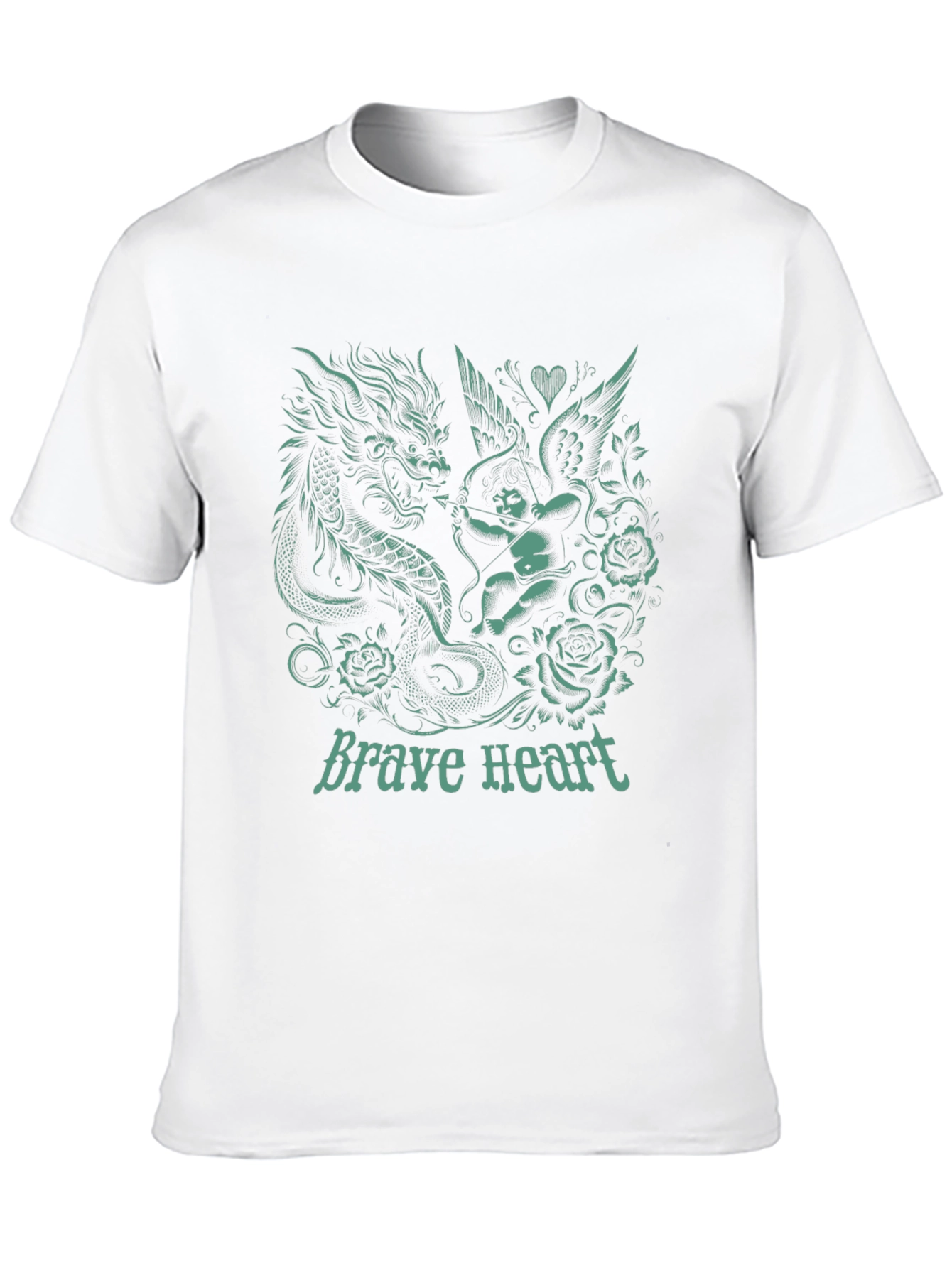 Dragon & Cupid Graphic T-Shirt - Brave Heart