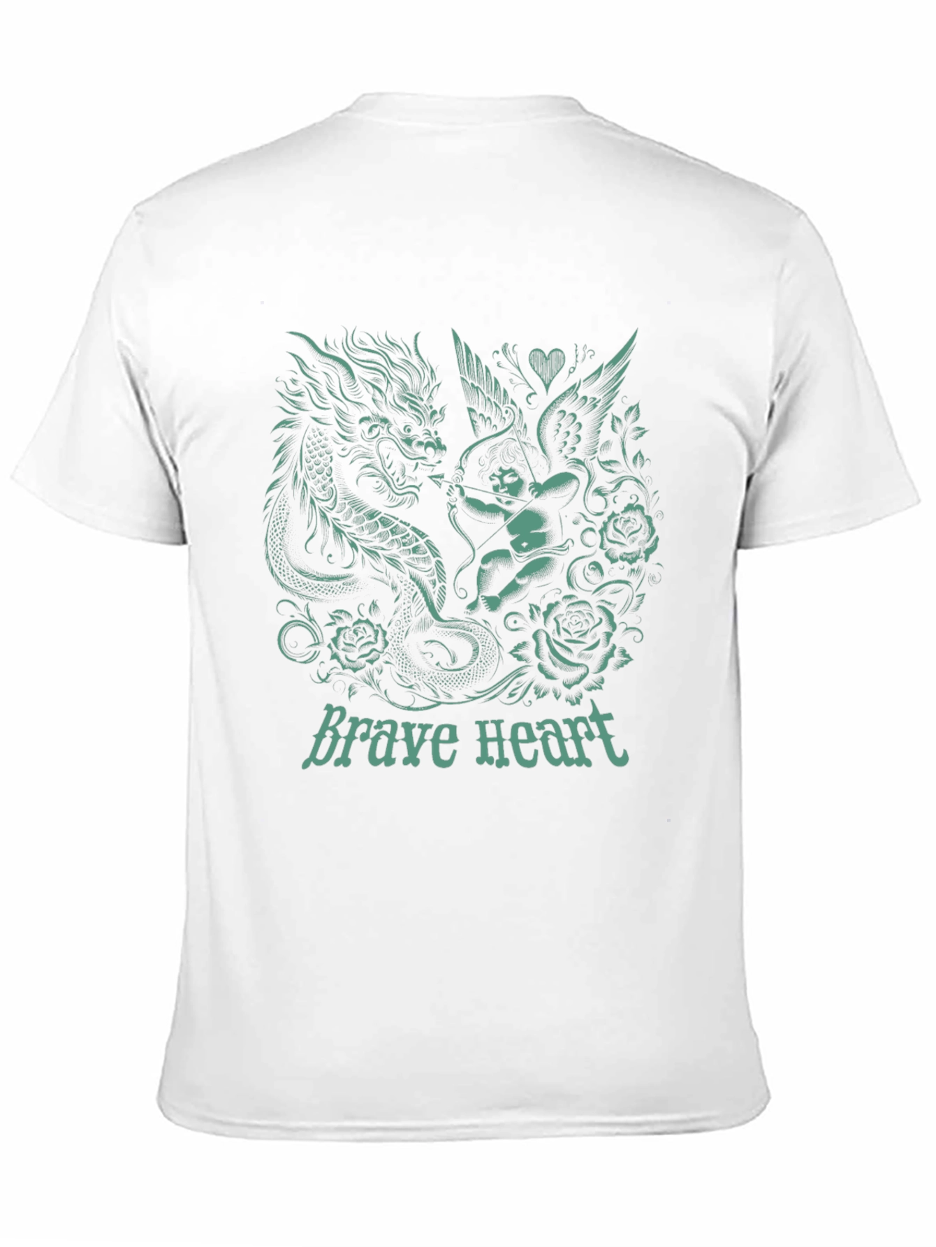 Dragon & Cupid Graphic T-Shirt - Brave Heart
