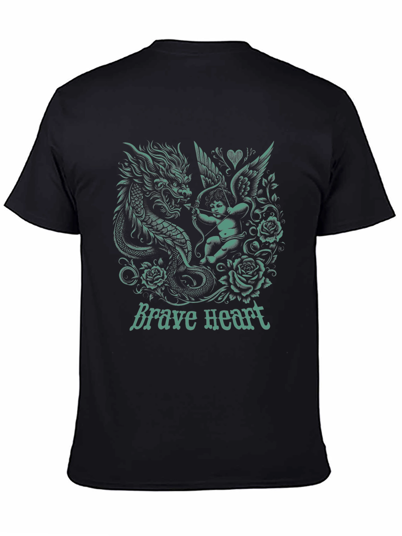 Dragon & Cupid Graphic T-Shirt - Brave Heart