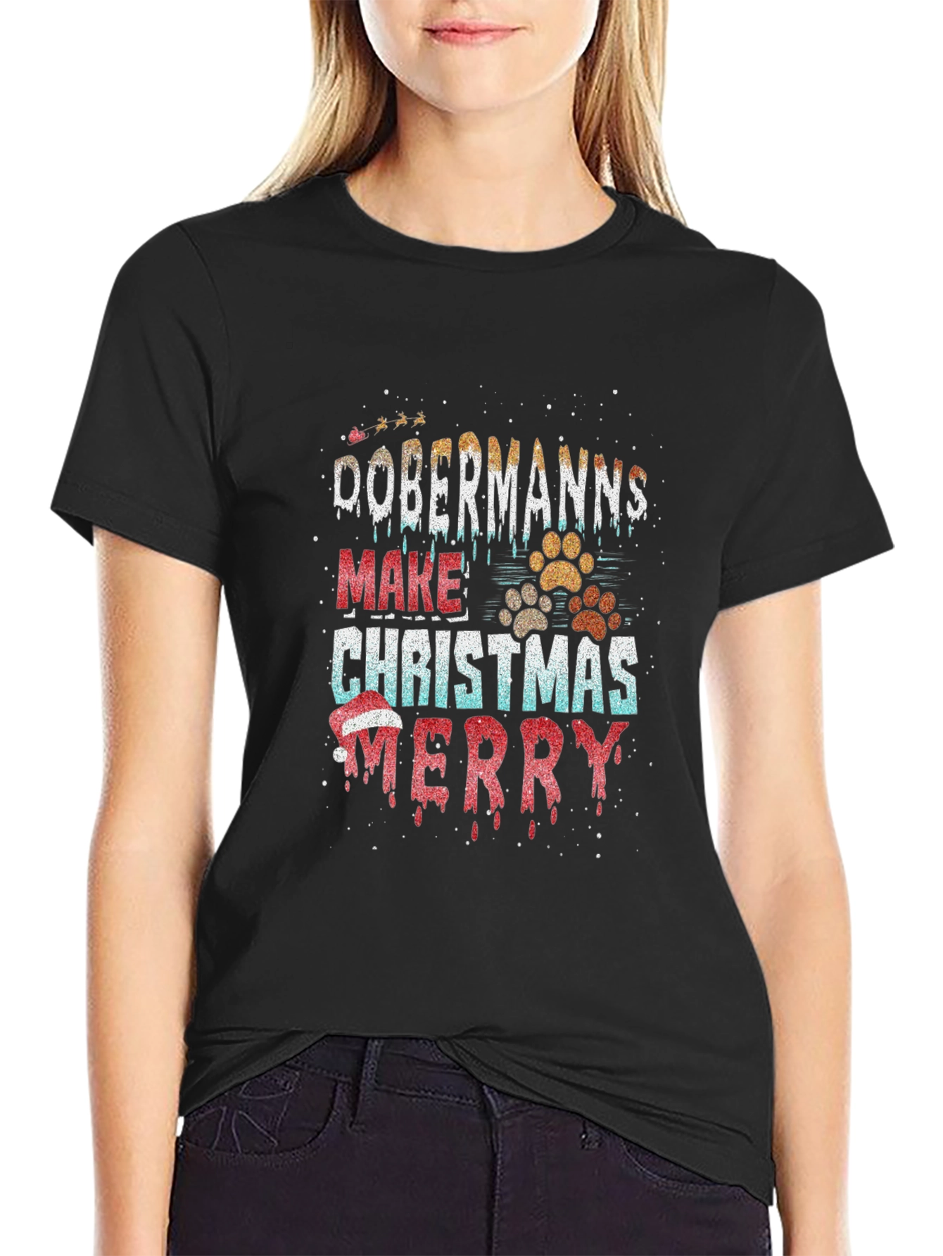 Dobermanns Make Christmas Merry T-Shirt