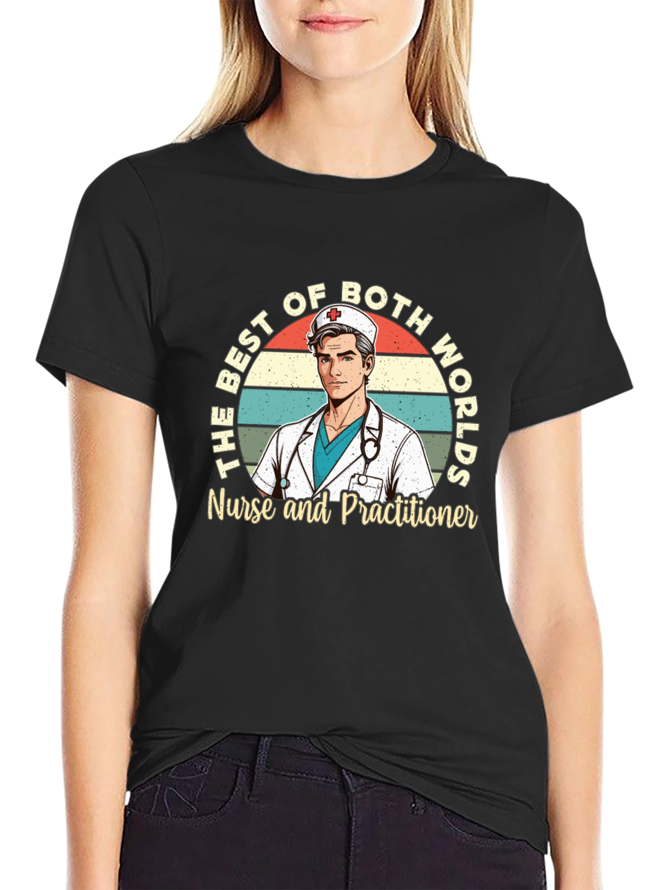 Best of Both Worlds Nurse Practitioner Graphic Tee