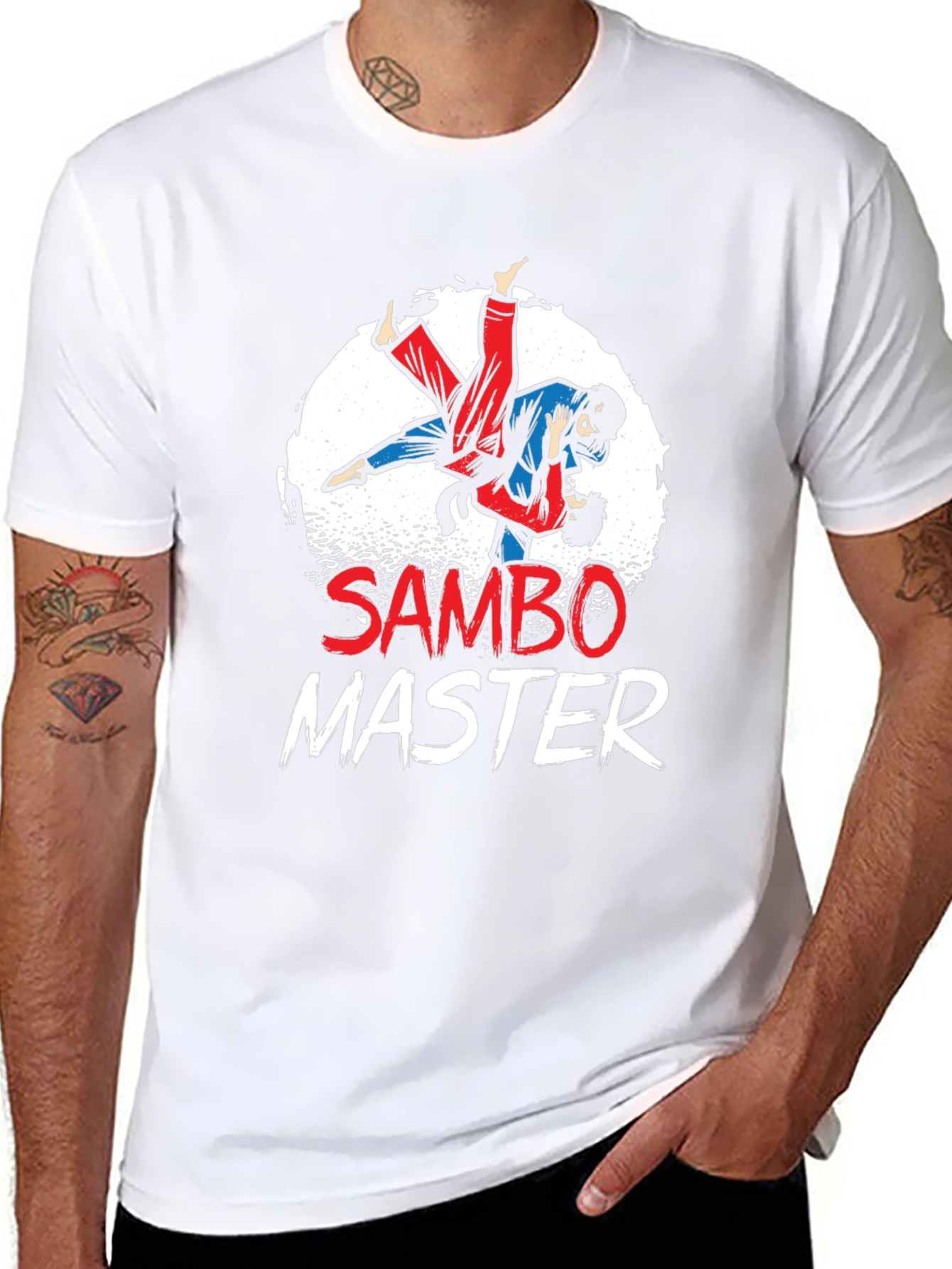 Sambo Master T-Shirt Black Cotton Martial Arts