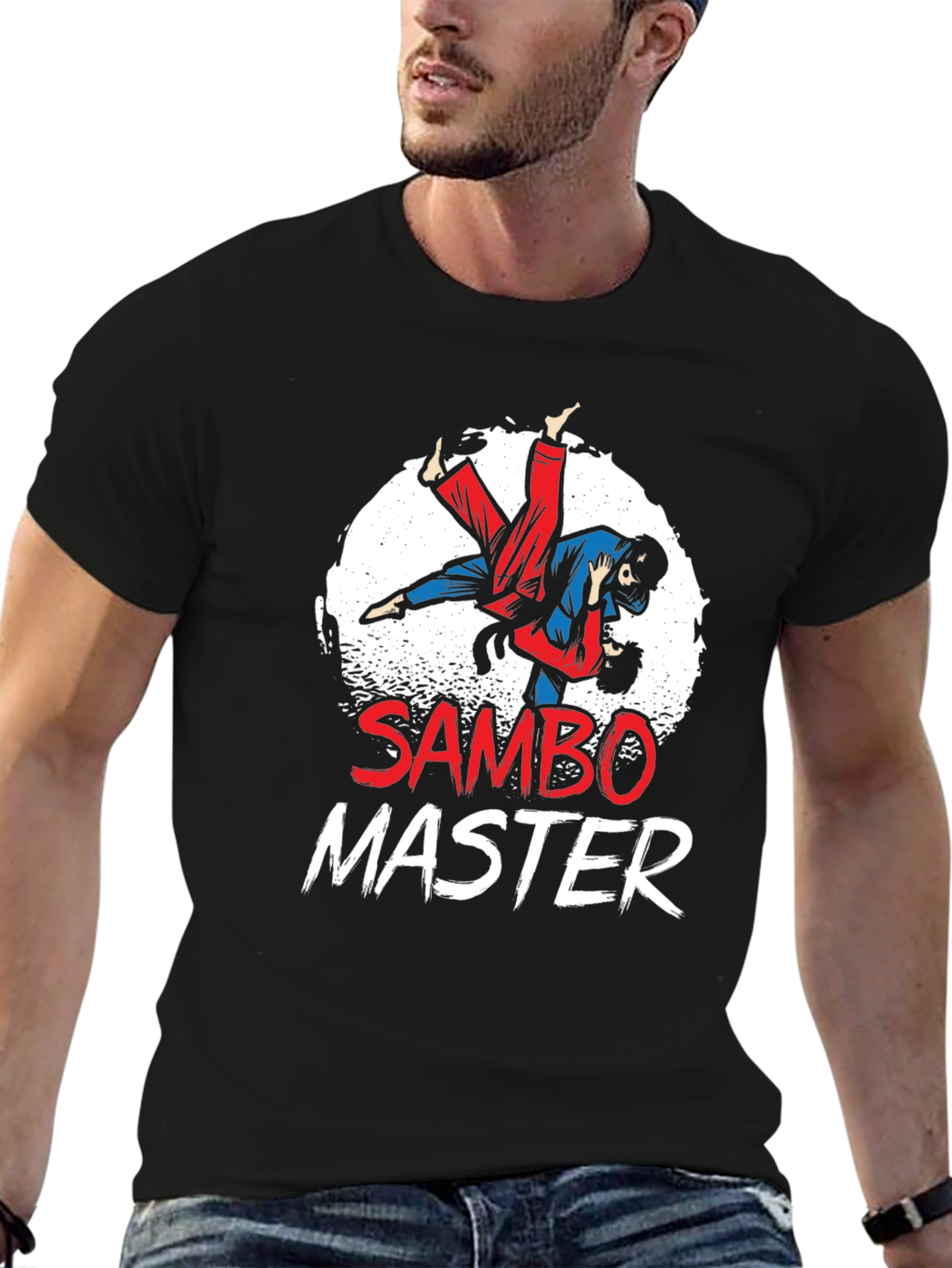Sambo Master T-Shirt Black Cotton Martial Arts