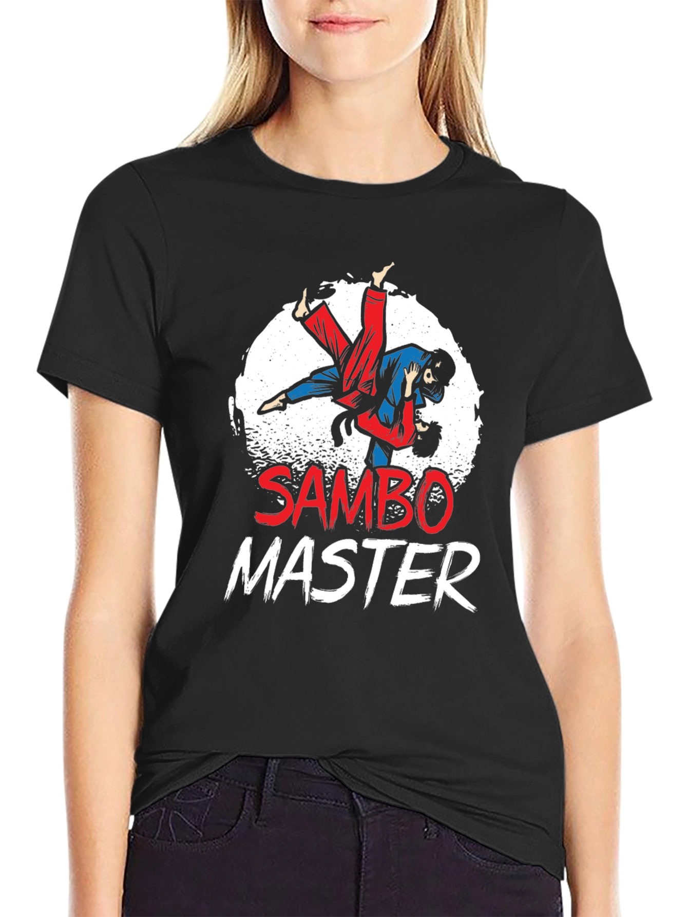 Sambo Master T-Shirt Black Cotton Martial Arts
