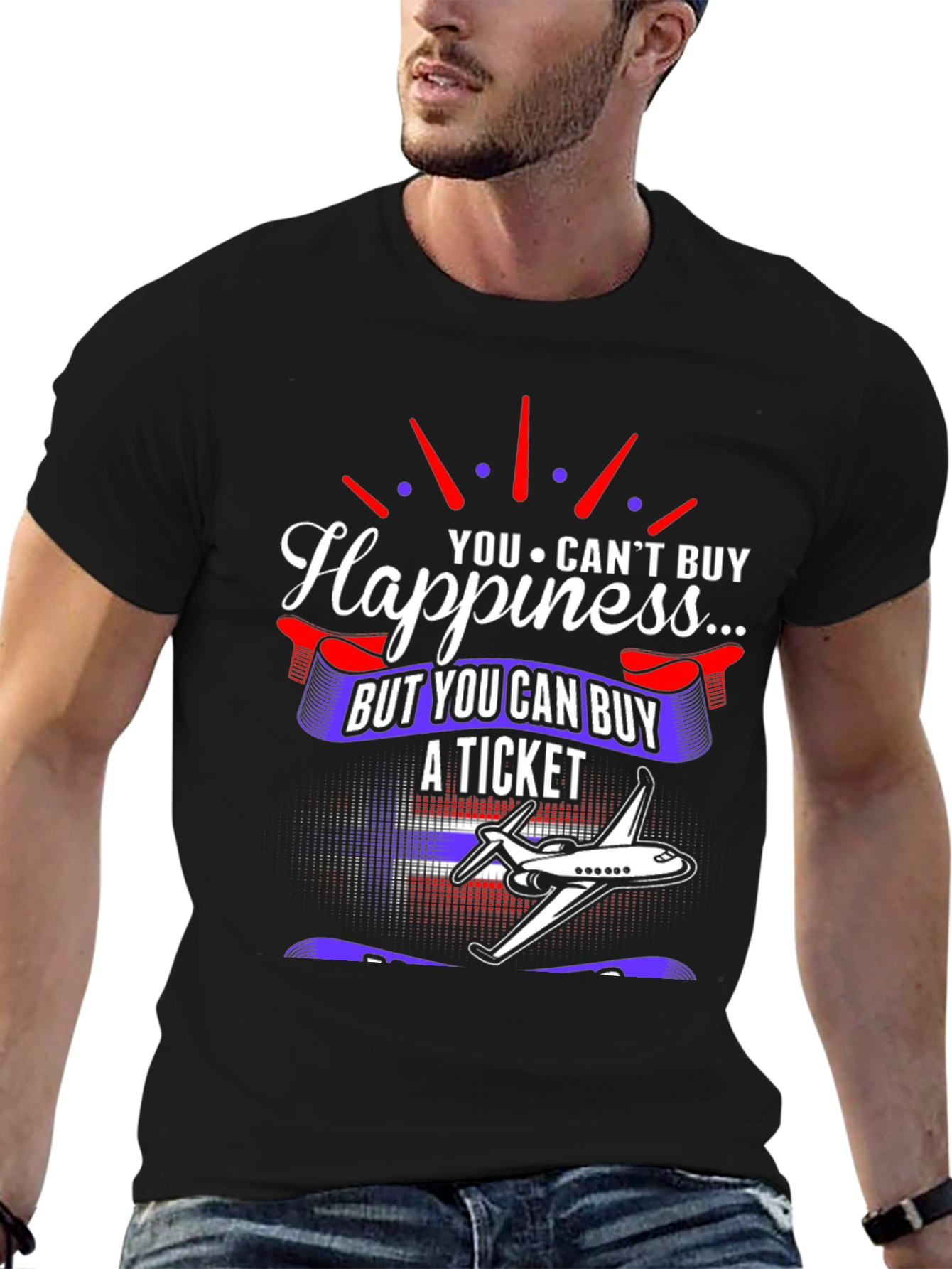 Happiness Ticket T-Shirt: Travel Lover Gift