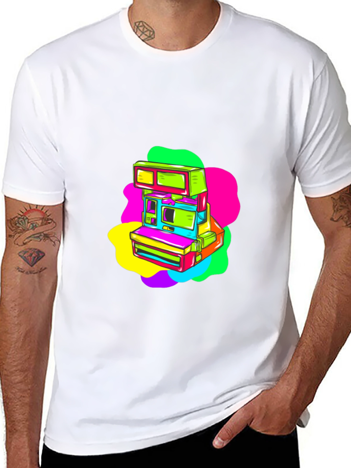 Retro Arcade Graphic Tee - Black Cotton T-Shirt