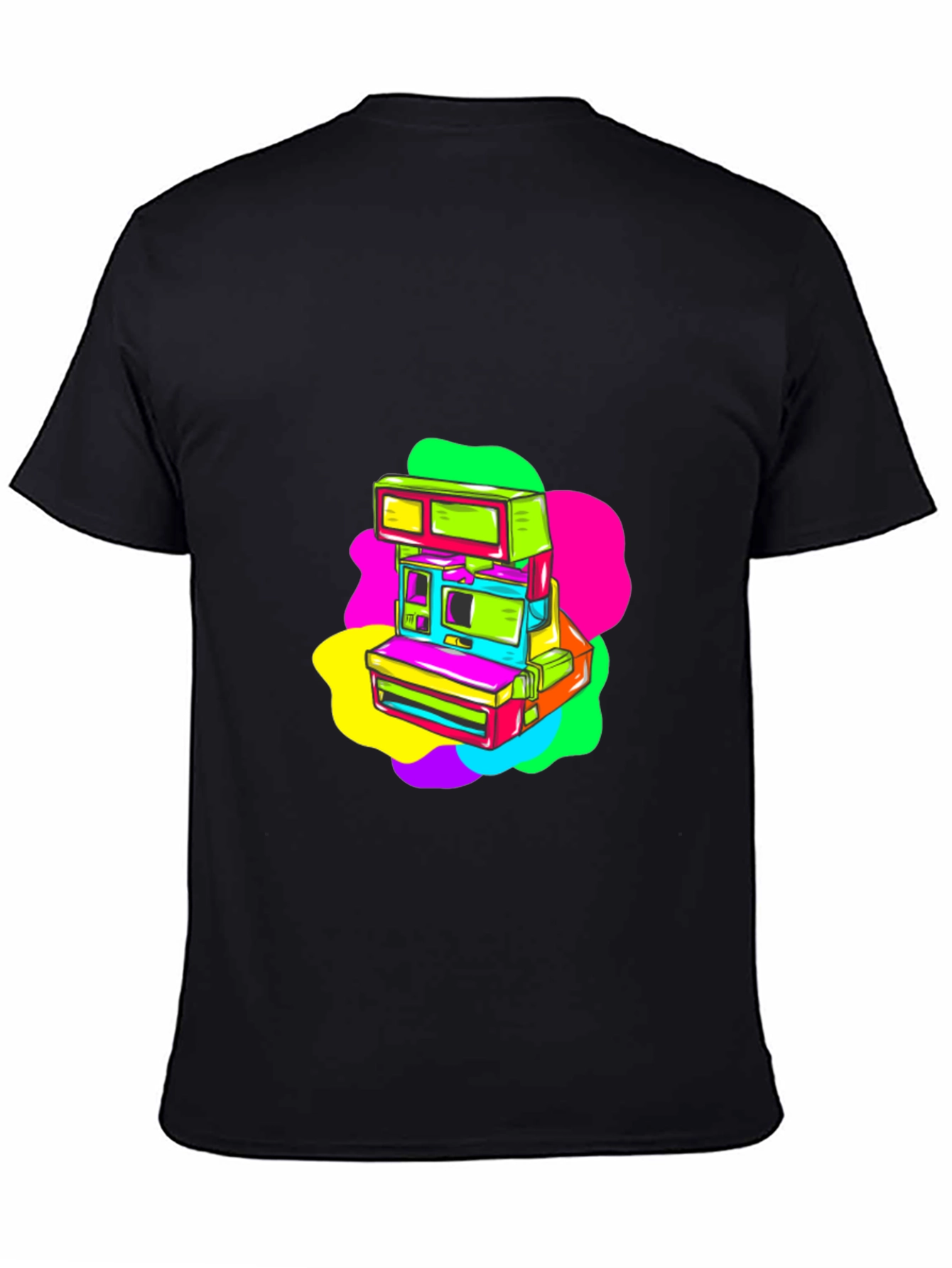 Retro Arcade Graphic Tee - Black Cotton T-Shirt