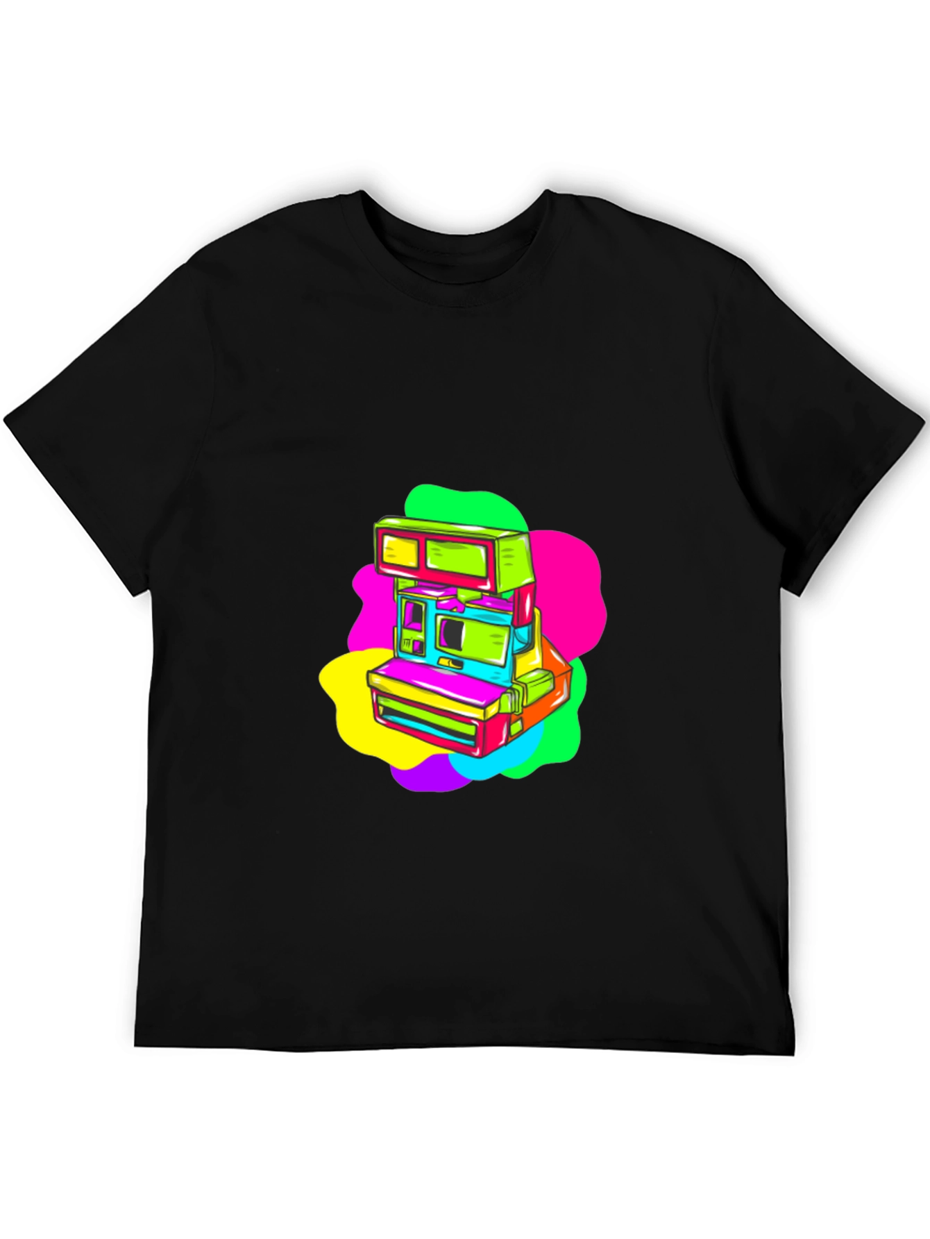 Retro Arcade Graphic Tee - Black Cotton T-Shirt
