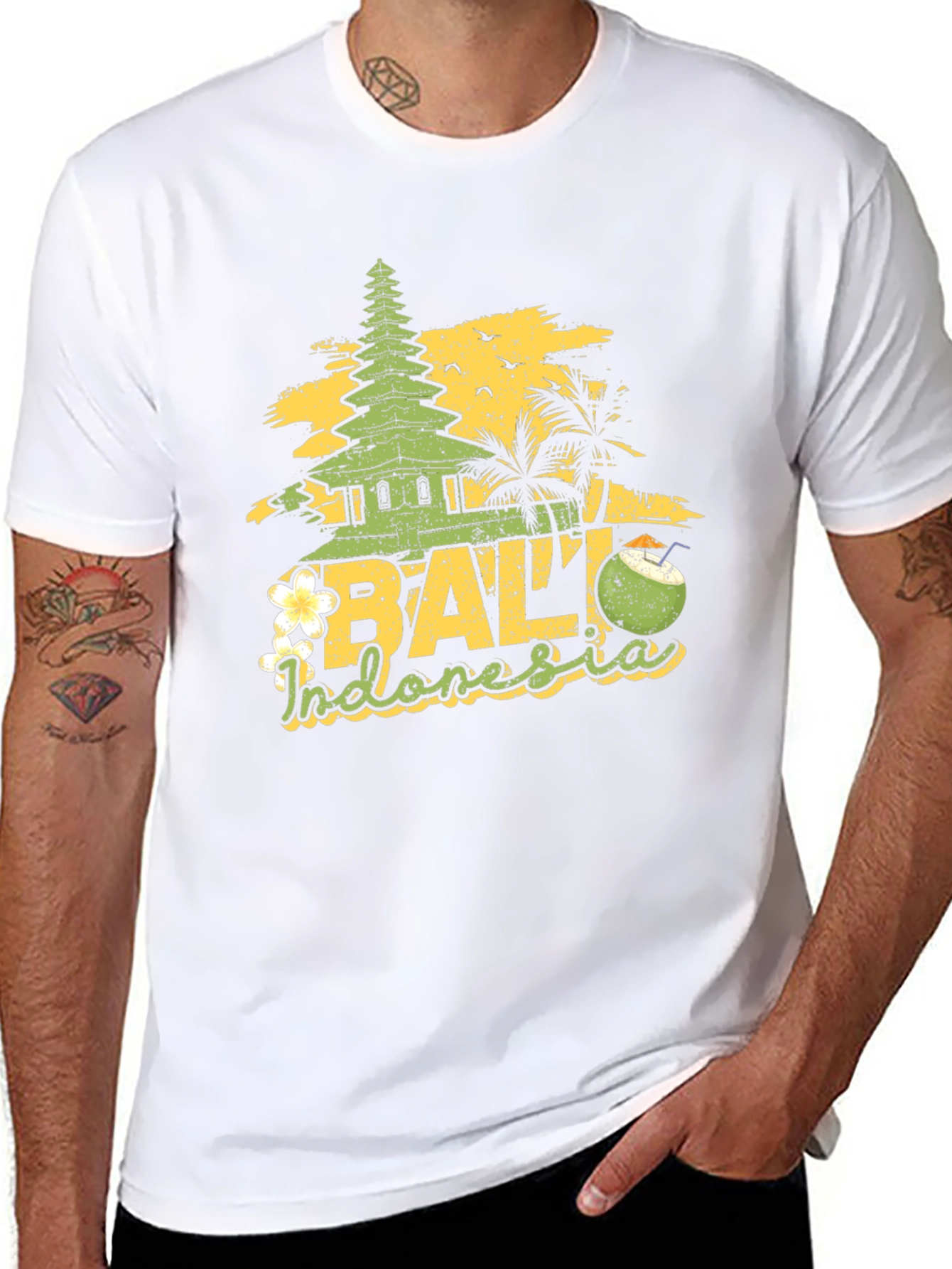 Bali Indonesia Graphic Print Black T-Shirt