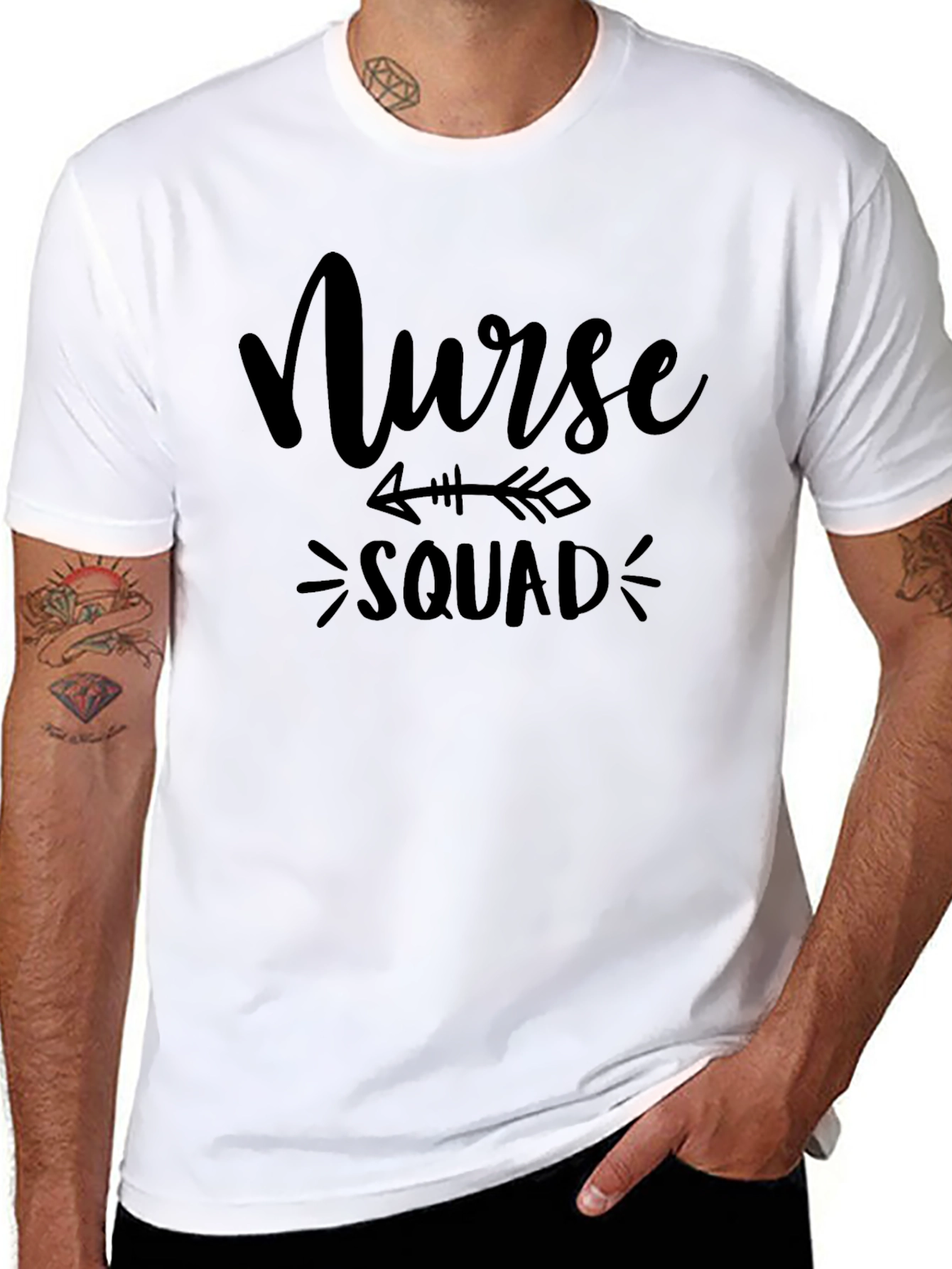 Nurse Squad T-Shirt - Black Crew Neck Tee