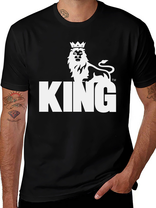 King Lion Graphic Tee - Black Cotton Blend