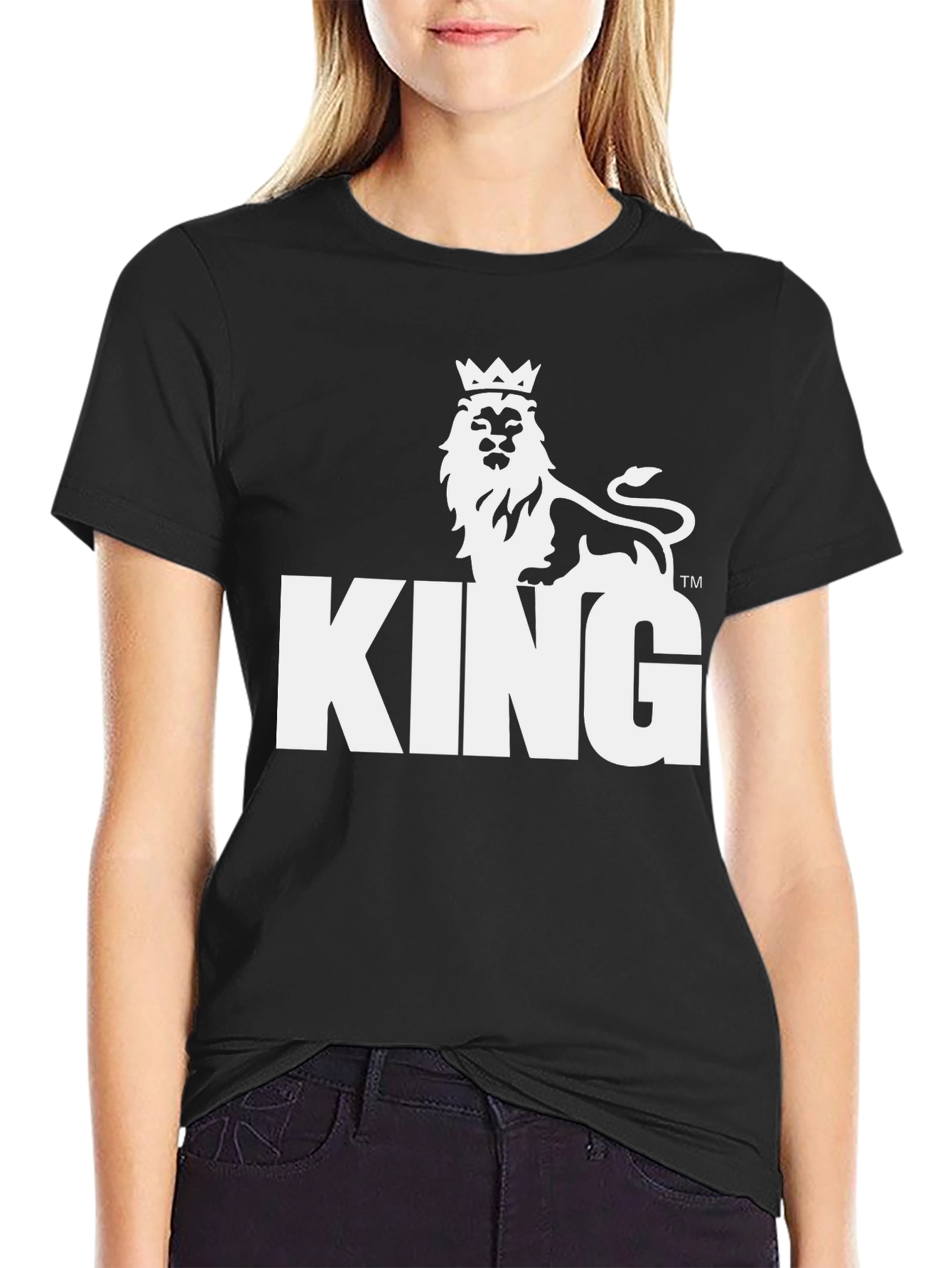 King Lion Graphic Tee - Black Cotton Blend