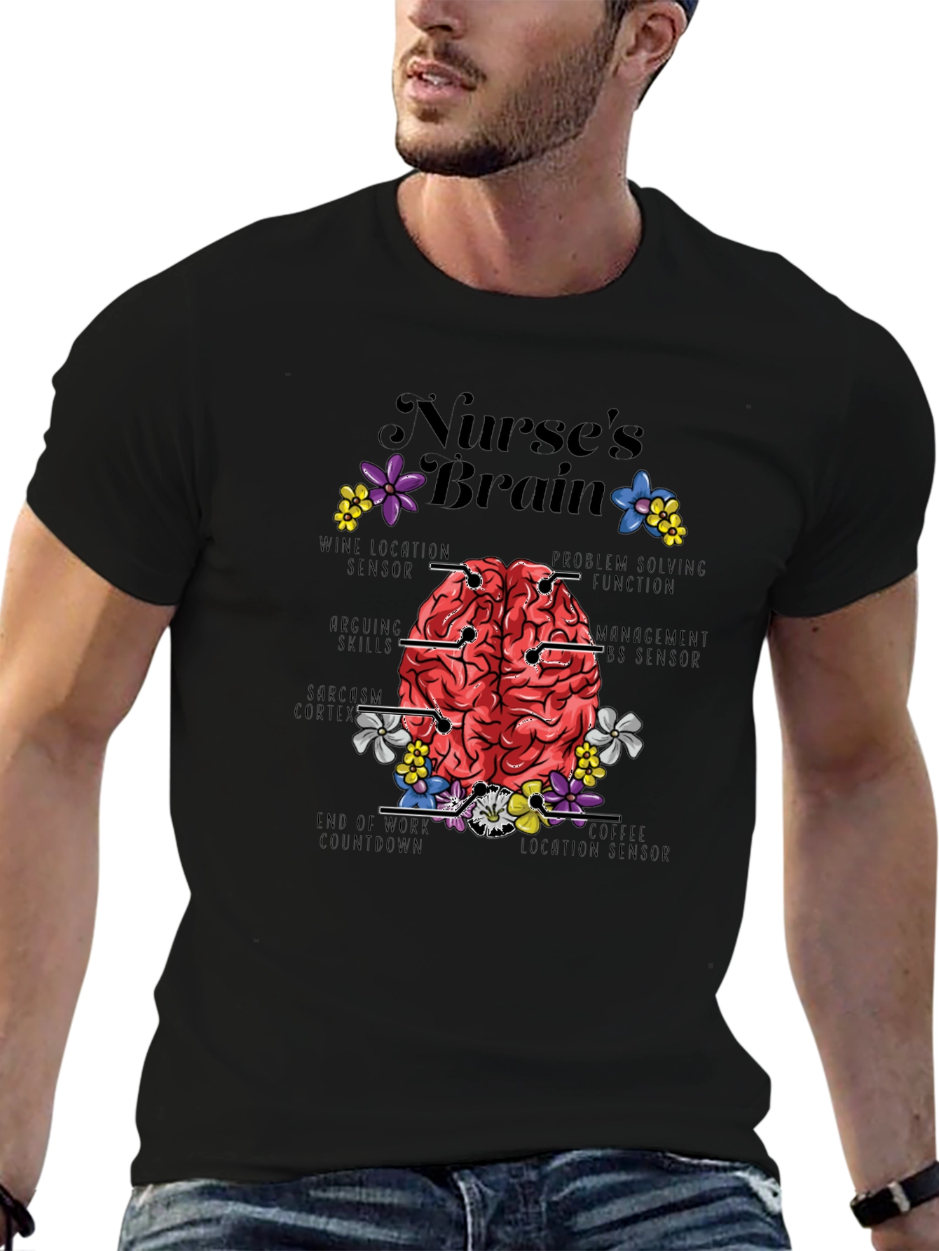 Nurses Brain T-Shirt - Funny Anatomy Tee