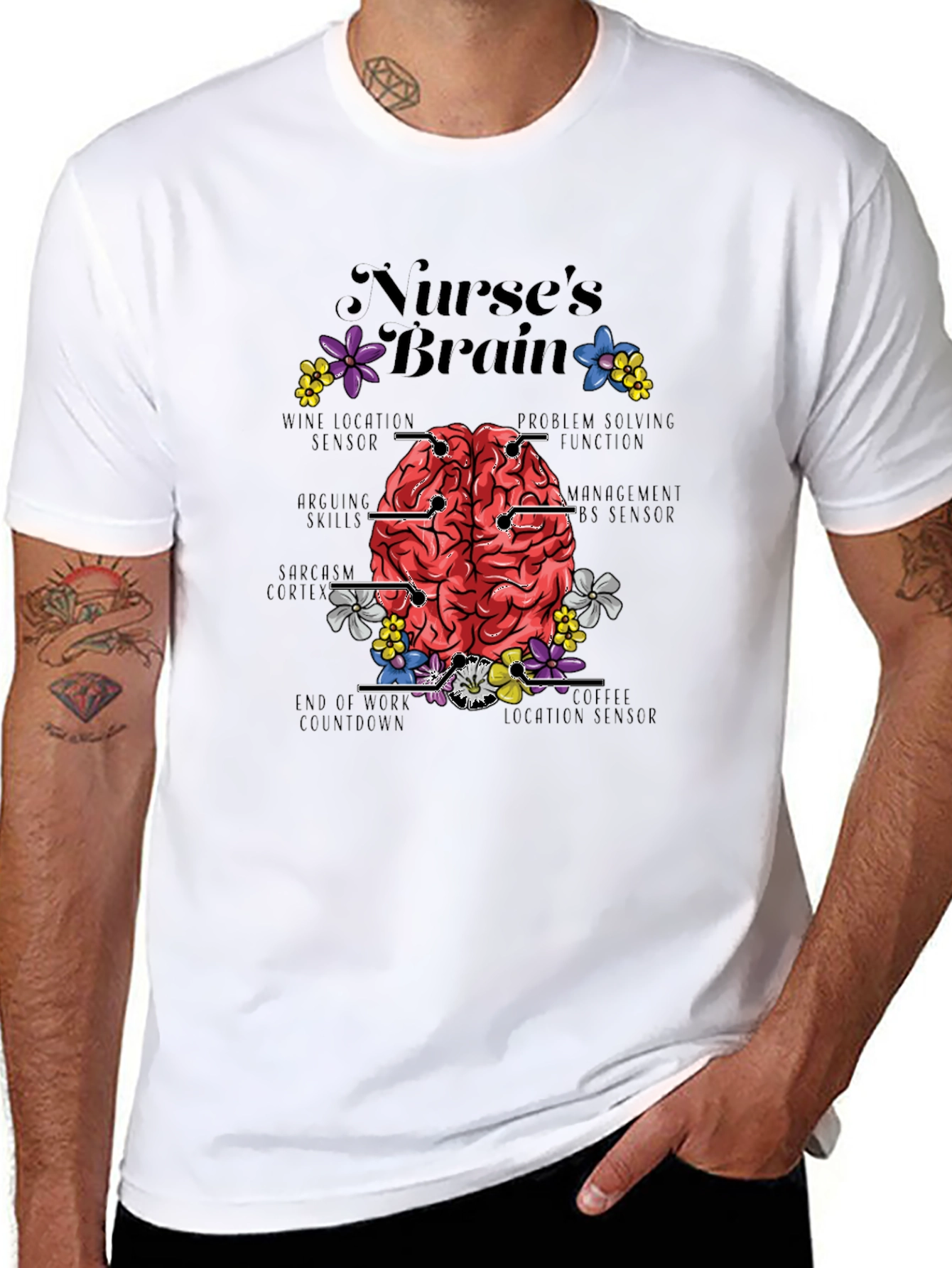Nurses Brain T-Shirt - Funny Anatomy Tee