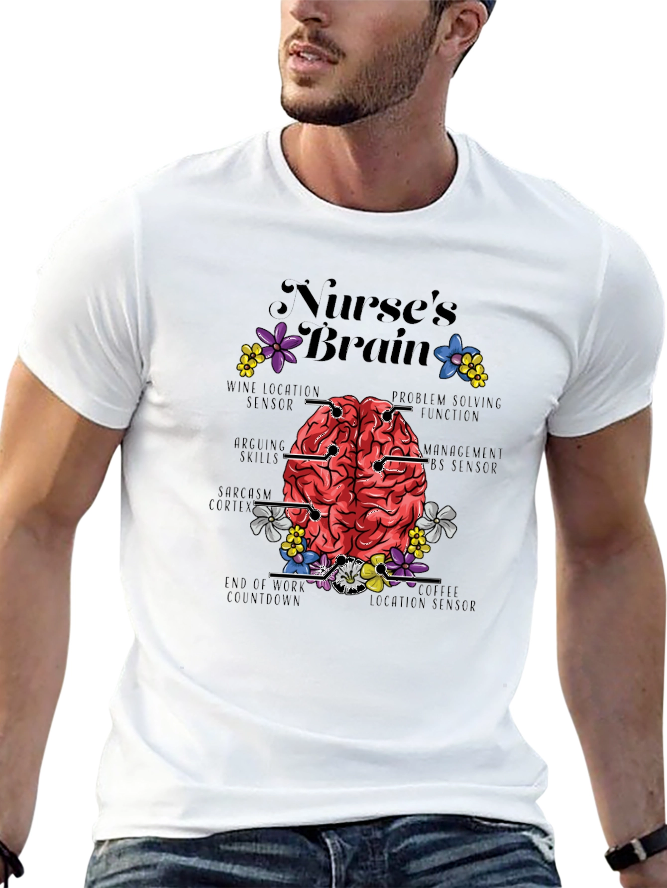 Nurses Brain T-Shirt - Funny Anatomy Tee