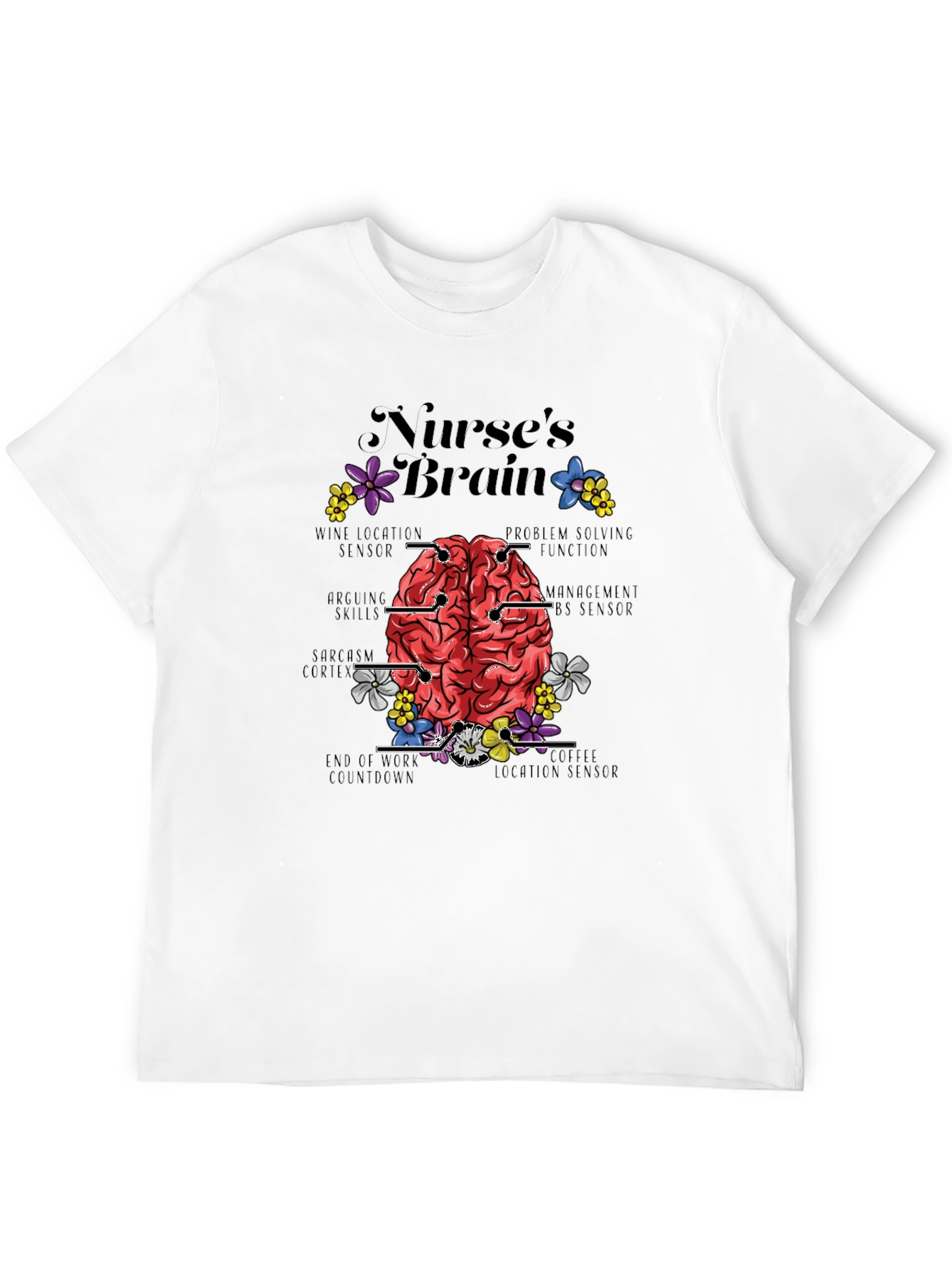Nurses Brain T-Shirt - Funny Anatomy Tee
