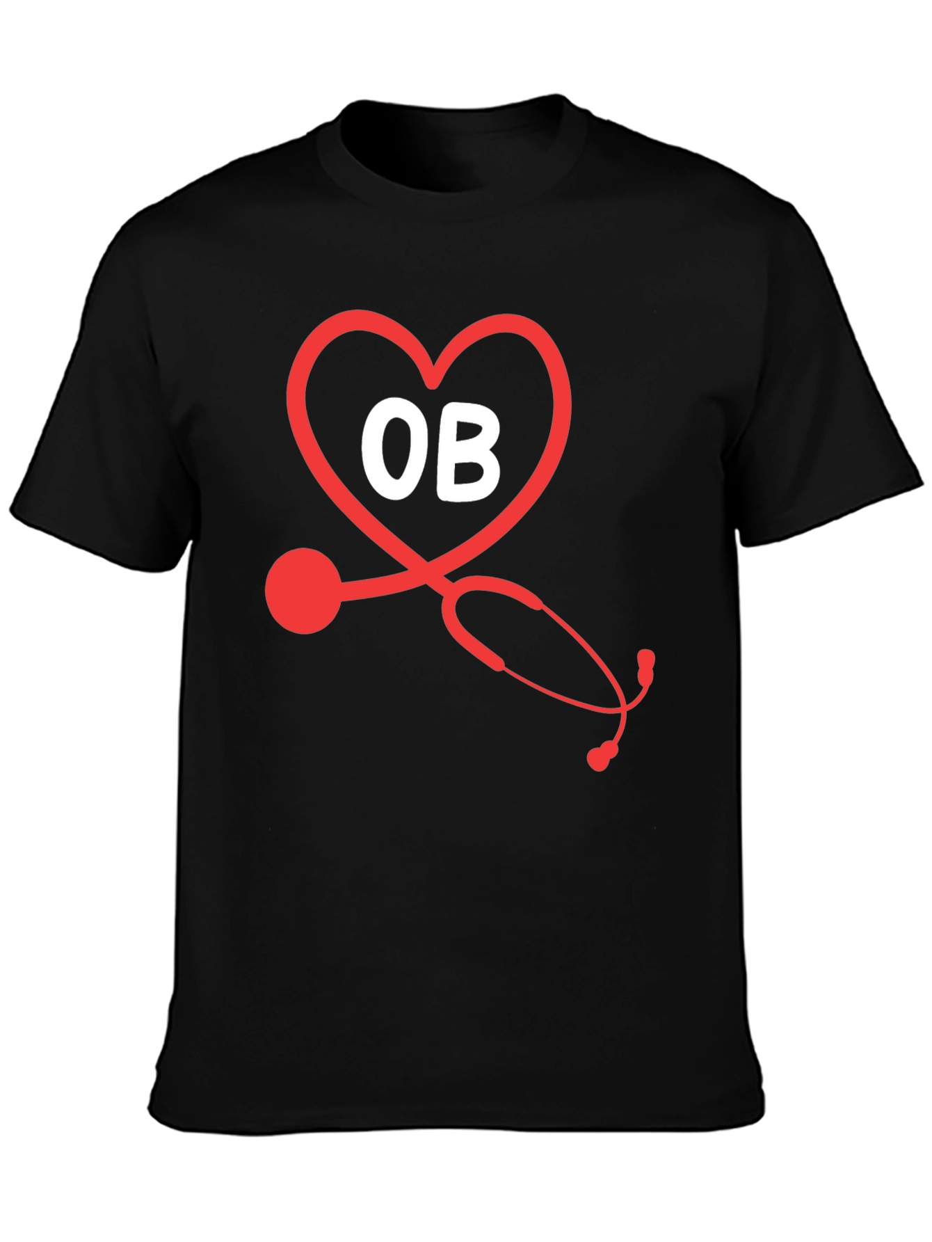 OB Stethoscope Heart T-Shirt - Medical Apparel
