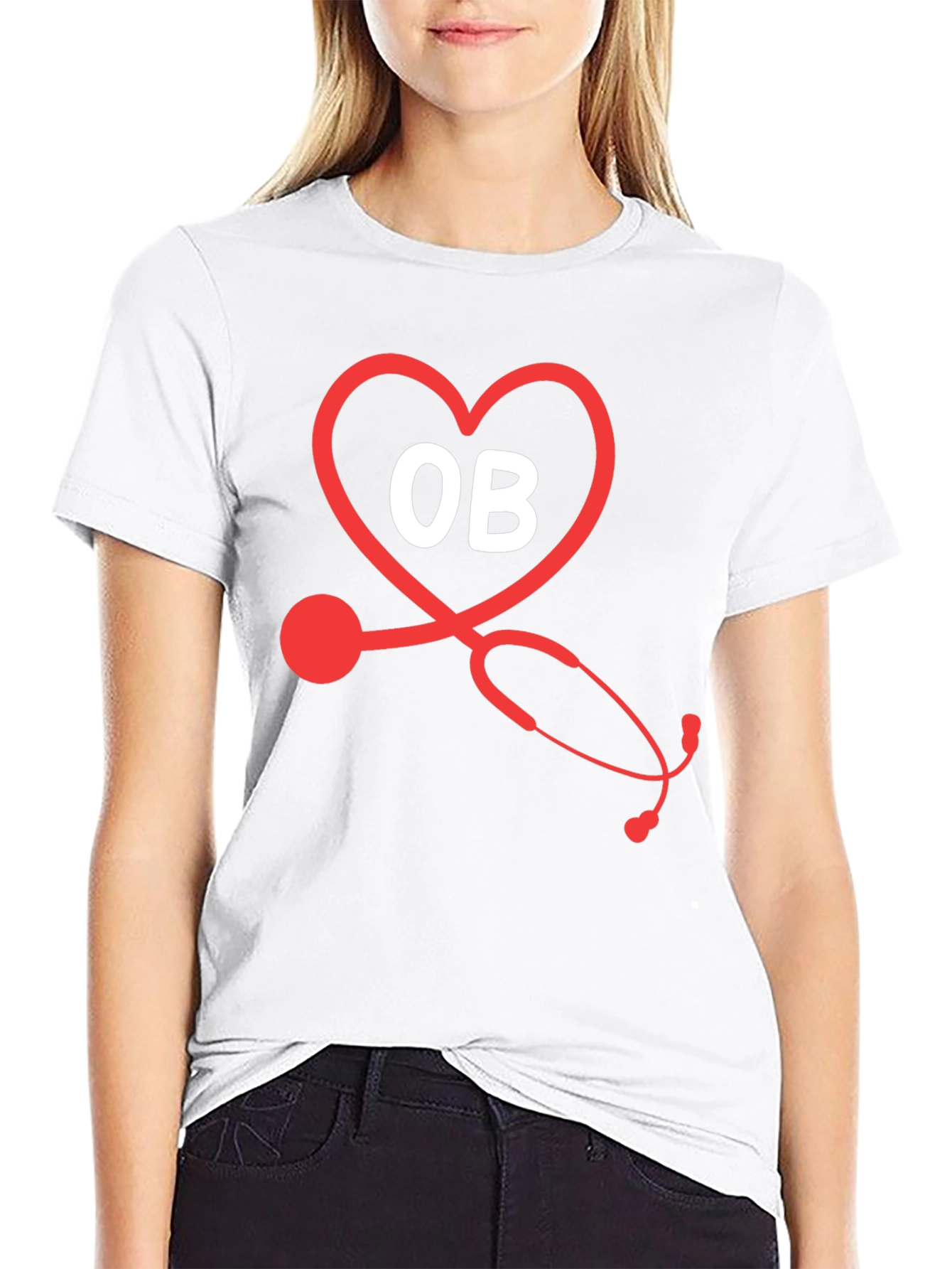 OB Stethoscope Heart T-Shirt - Medical Apparel