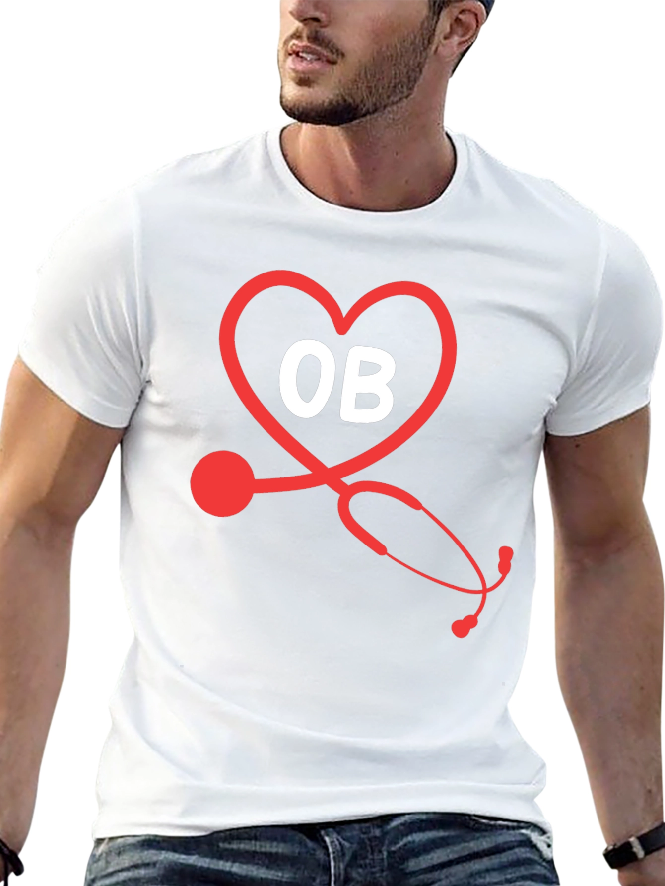 OB Stethoscope Heart T-Shirt - Medical Apparel