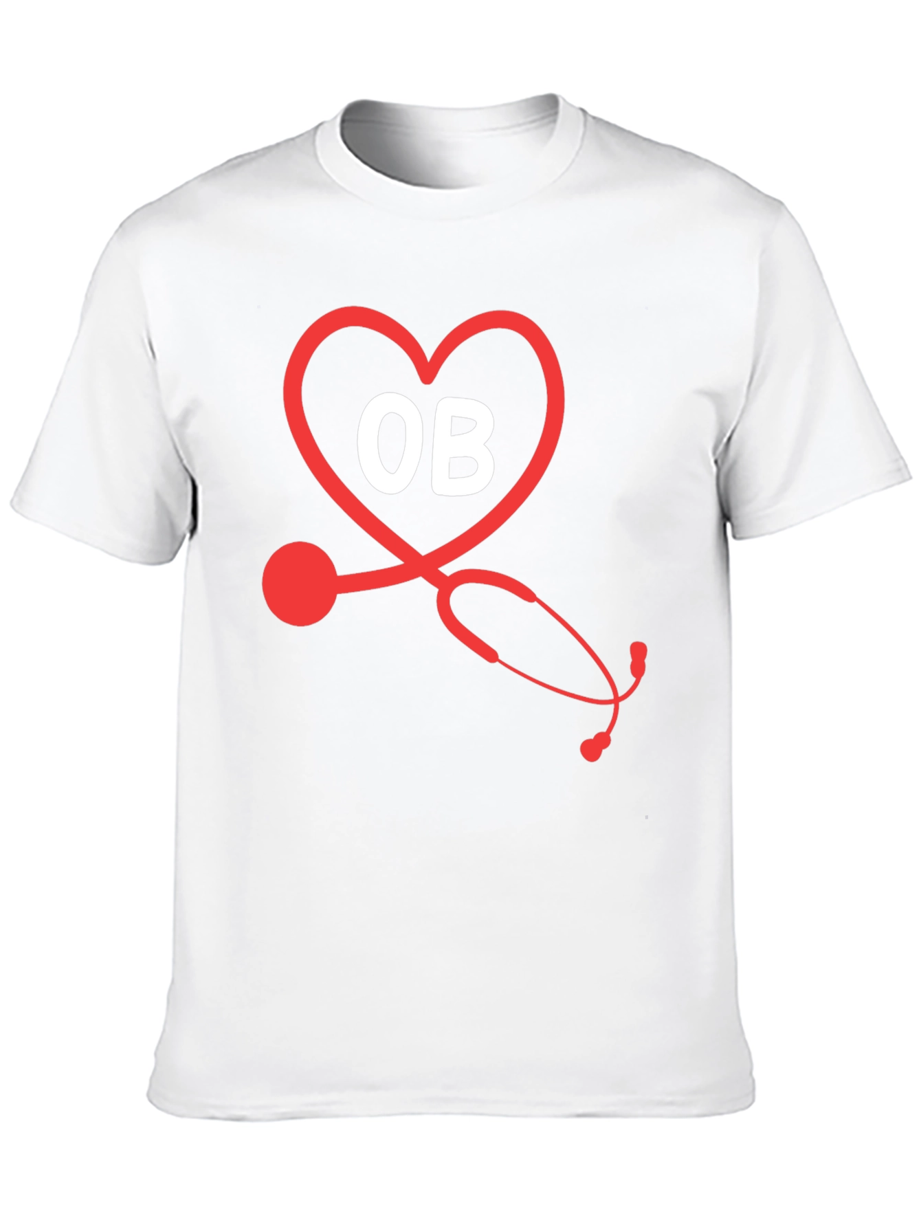 OB Stethoscope Heart T-Shirt - Medical Apparel