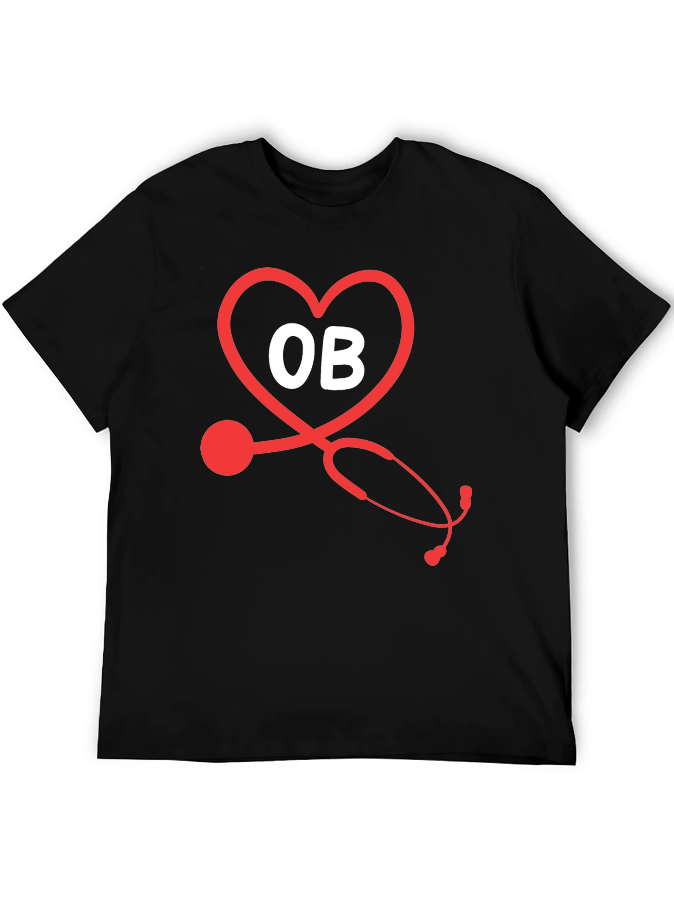OB Stethoscope Heart T-Shirt - Medical Apparel