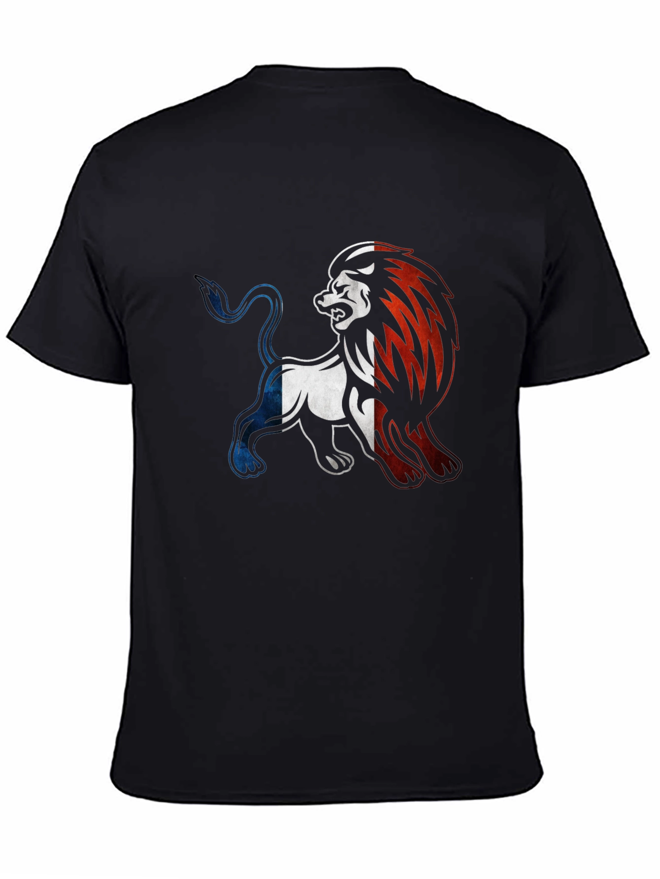 French Flag Lion Graphic Tee - Black