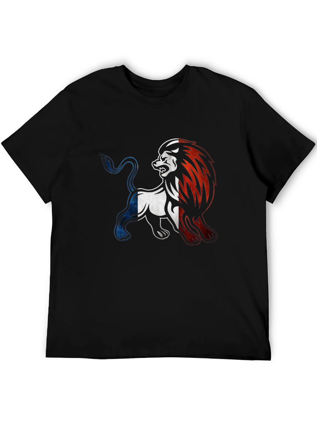 French Flag Lion Graphic Tee - Black