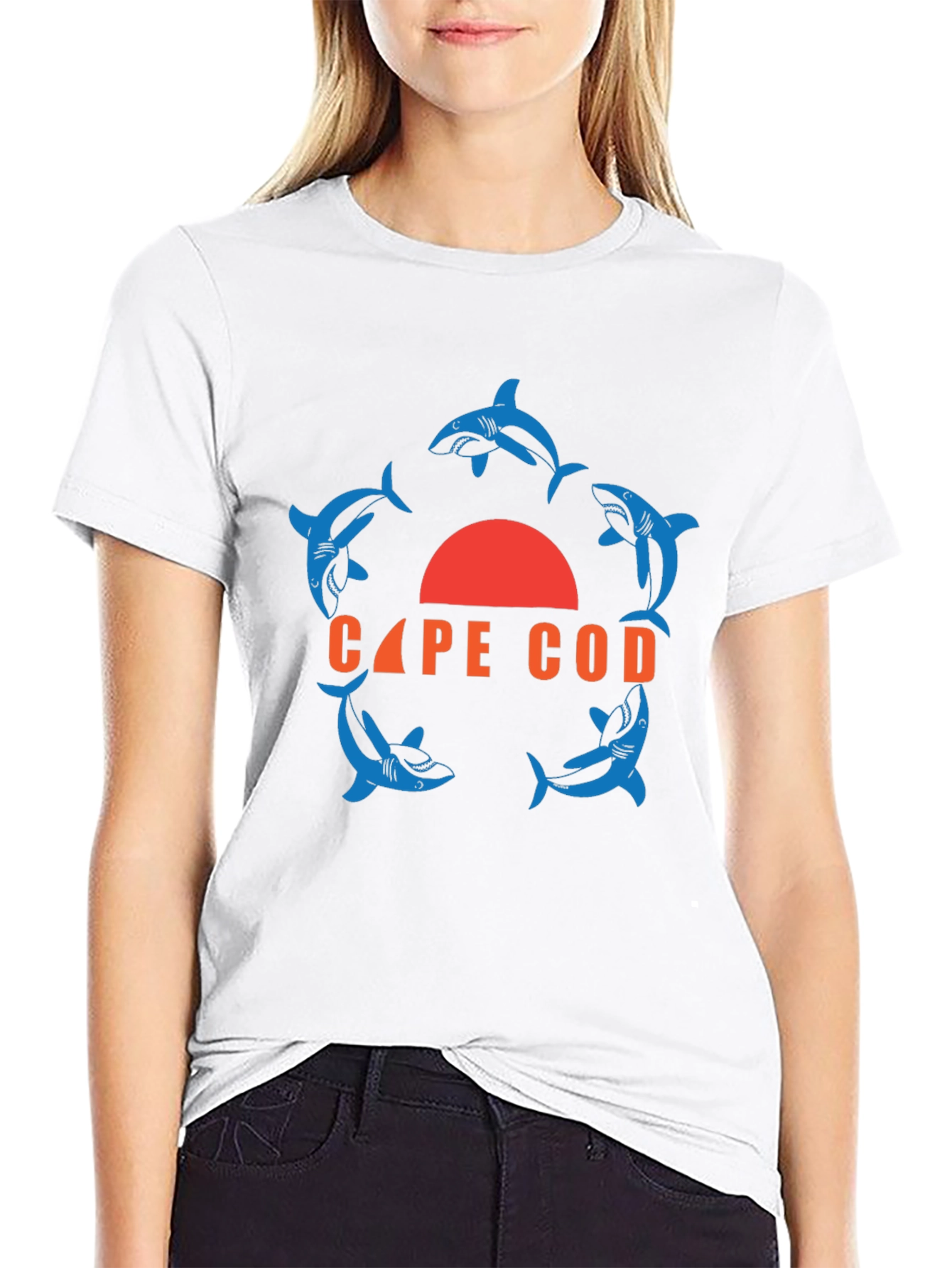 Cape Cod Shark Circle Graphic T-Shirt
