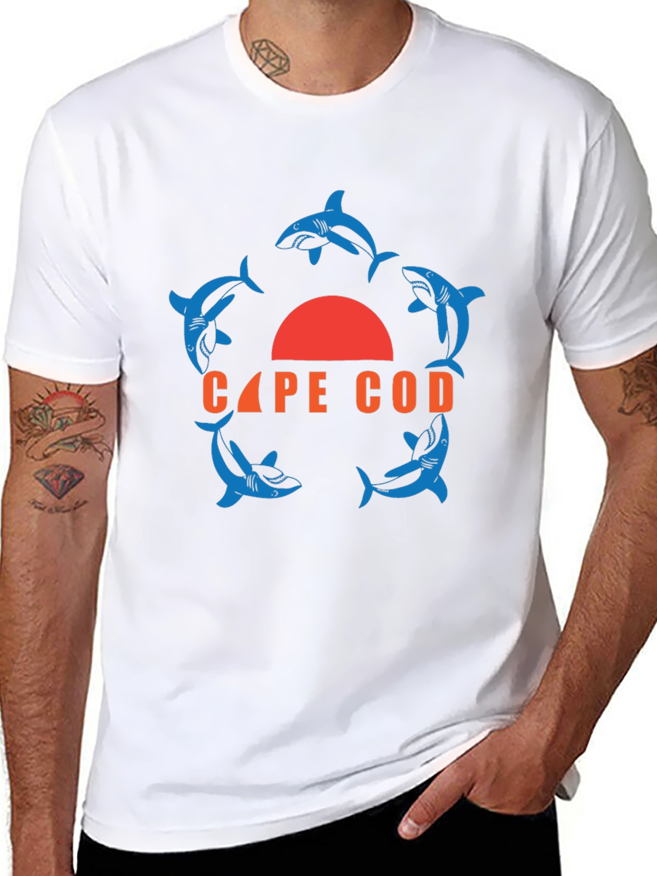 Cape Cod Shark Circle Graphic T-Shirt