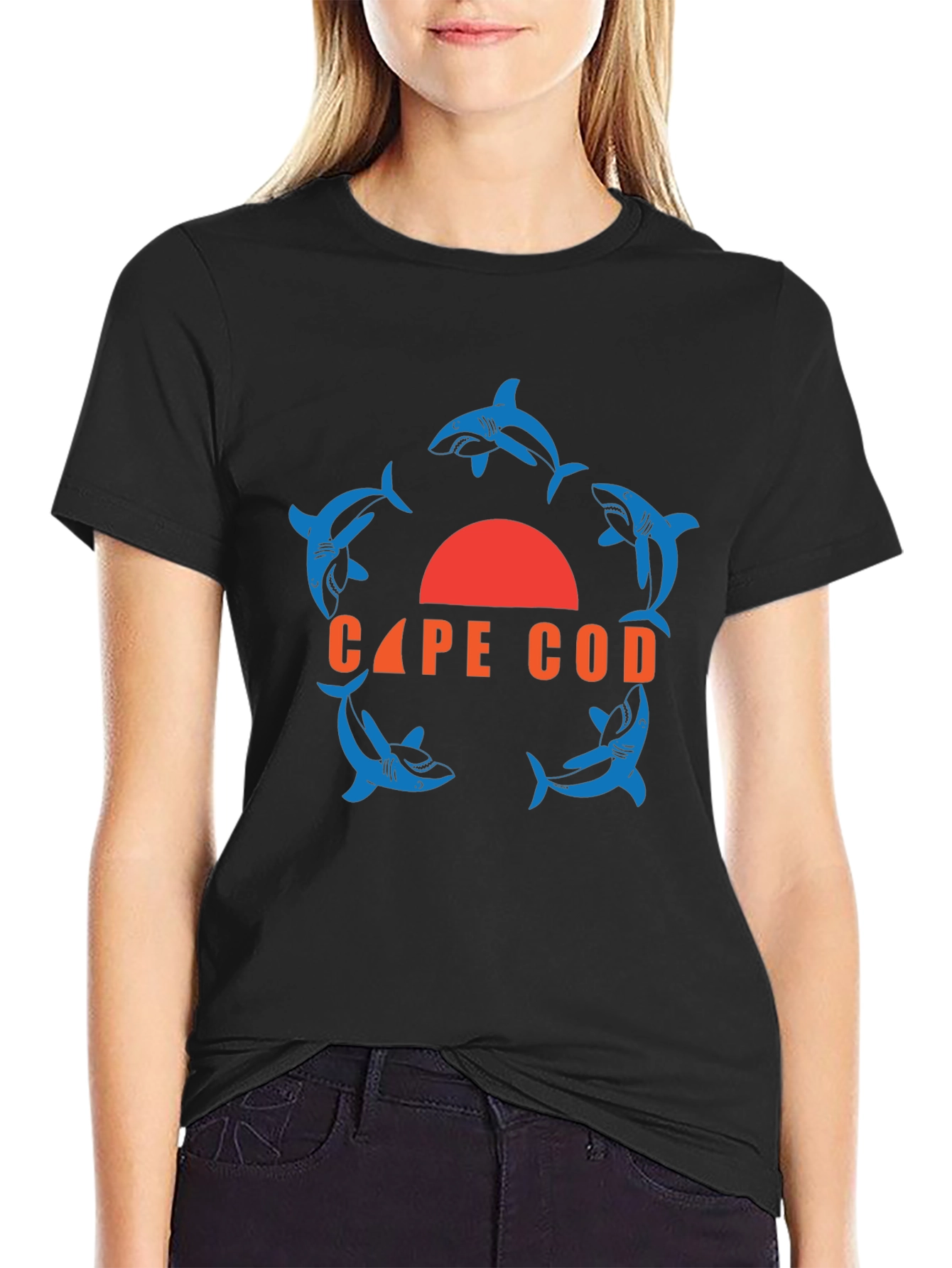 Cape Cod Shark Circle Graphic T-Shirt