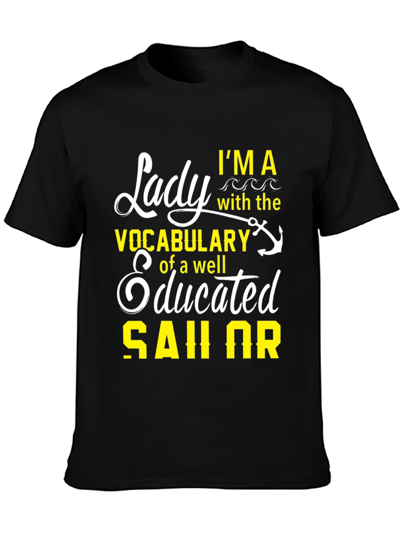 Lady Sailor Graphic T-Shirt - Black