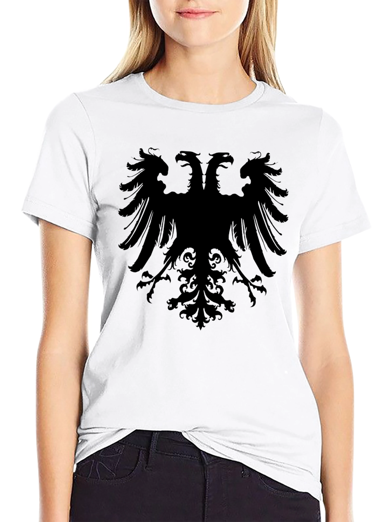 Double-Headed Eagle Graphic Tee - Black
